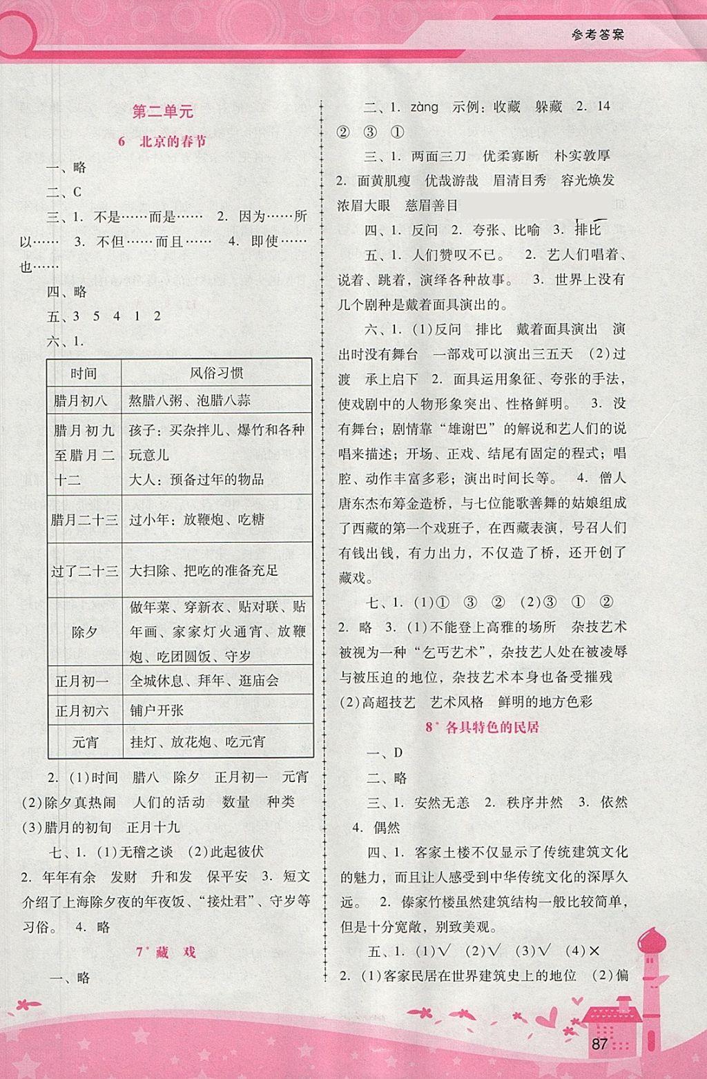 2018年自主与互动学习新课程学习辅导六年级语文下册人教版 参考答案第3页