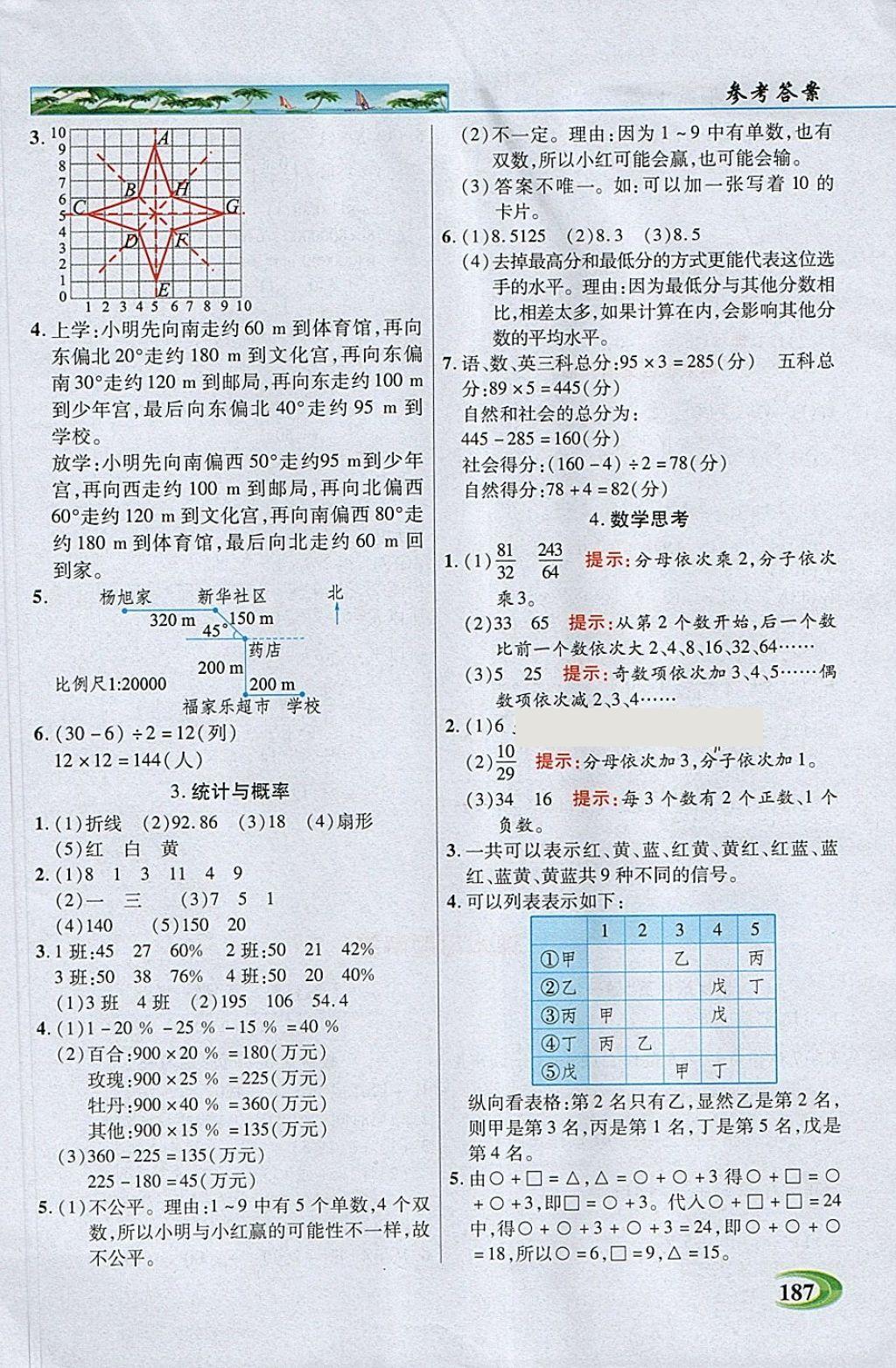 2018年引探練創(chuàng)英才教程六年級數(shù)學(xué)下冊人教版 參考答案第12頁