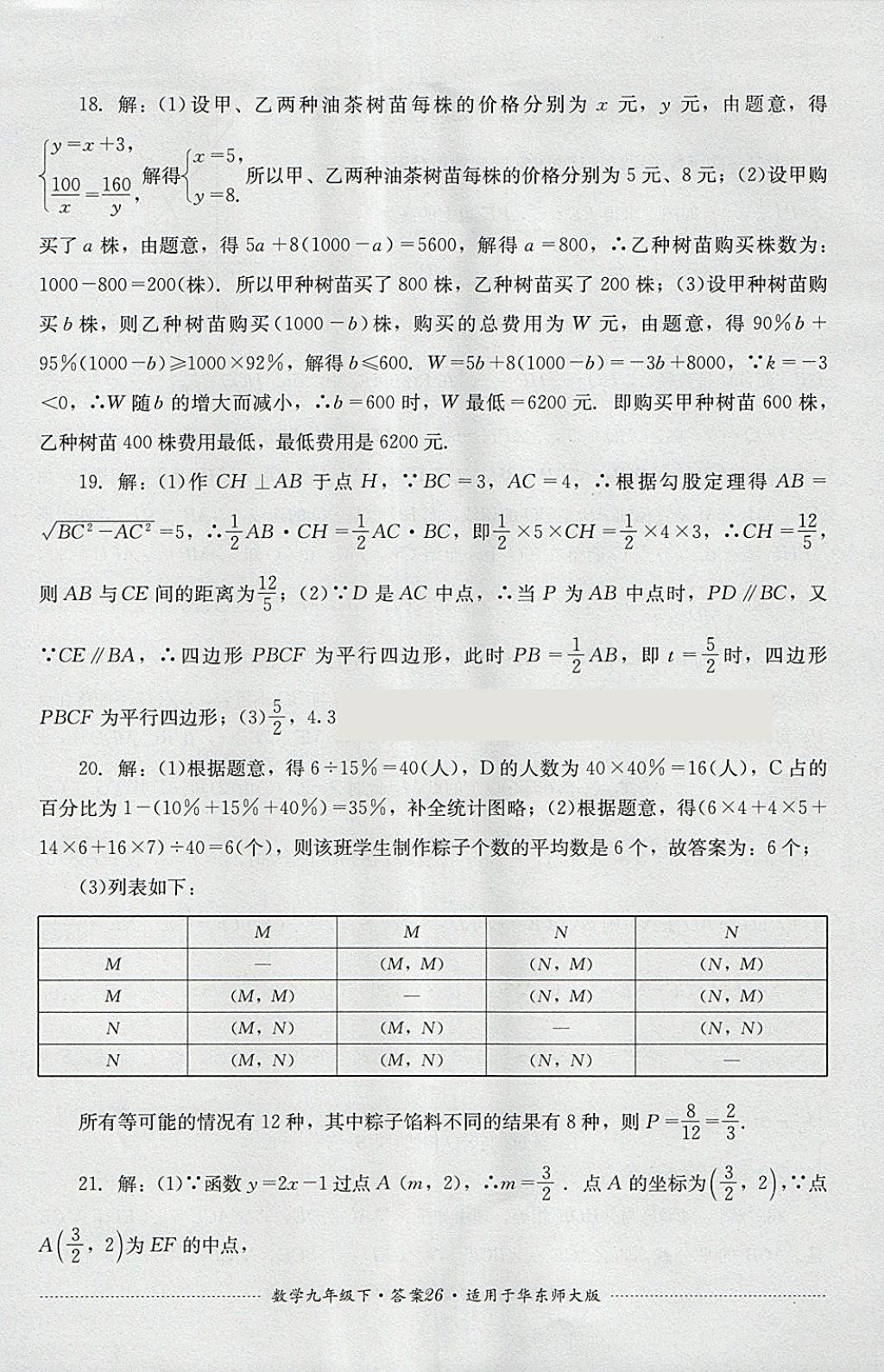 2018年单元测试九年级数学下册华师大版四川教育出版社 第26页