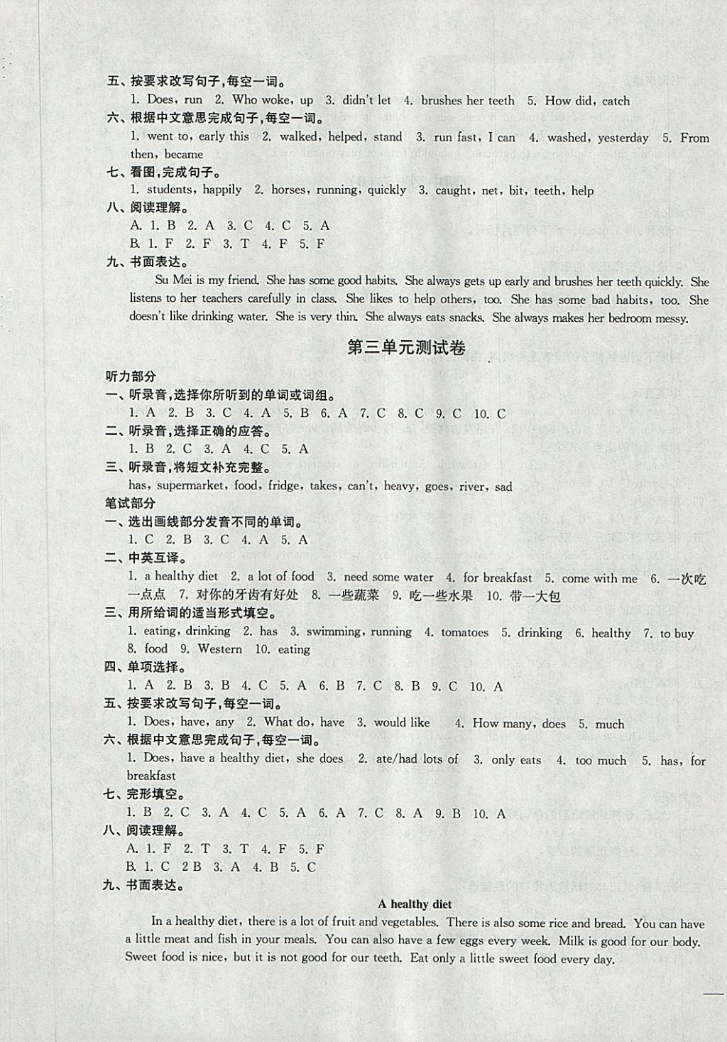 2018年單元達標活頁卷隨堂測試卷六年級英語下冊江蘇版 第13頁