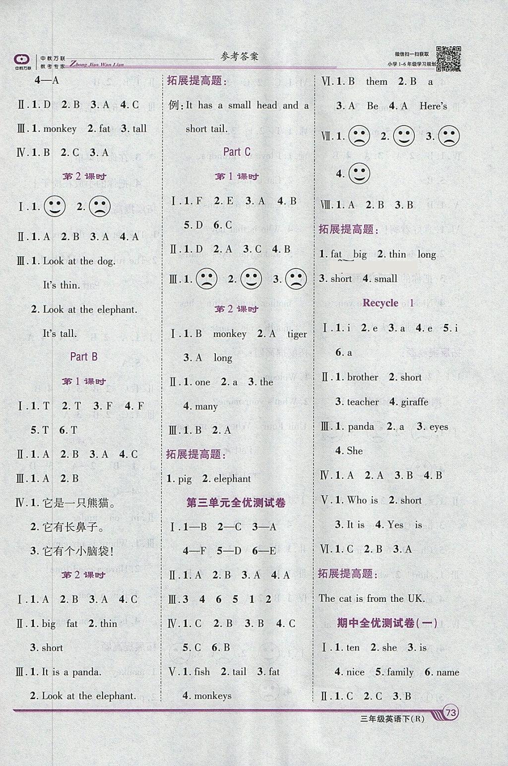 2018年全優(yōu)課堂考點集訓與滿分備考三年級英語下冊人教版 第3頁