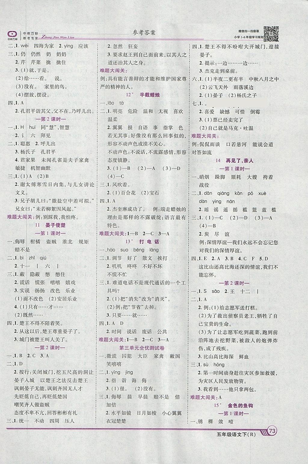 2018年全優(yōu)課堂考點集訓與滿分備考五年級語文下冊人教版 第3頁