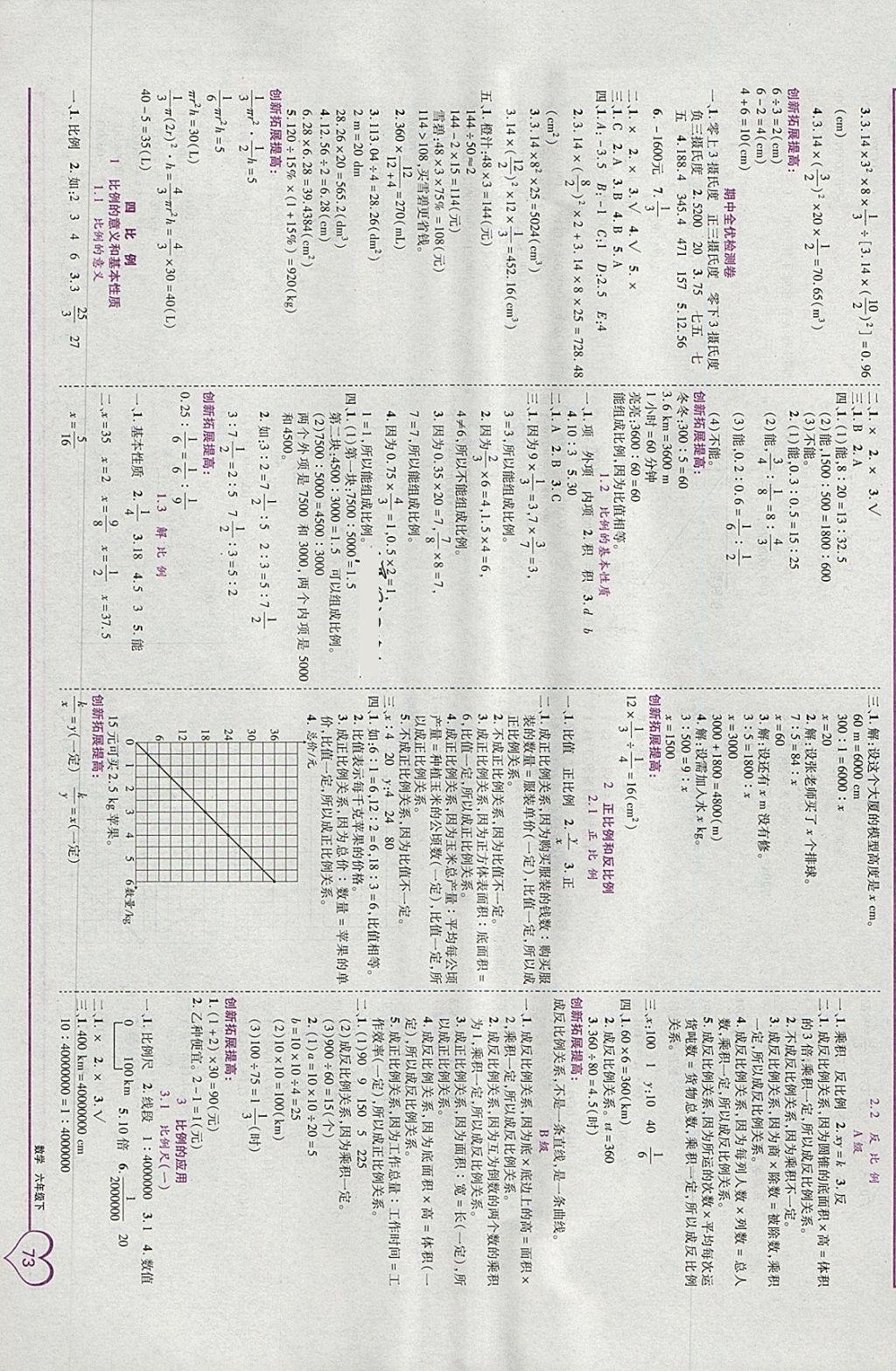 2018年全优备考六年级数学下册 第3页