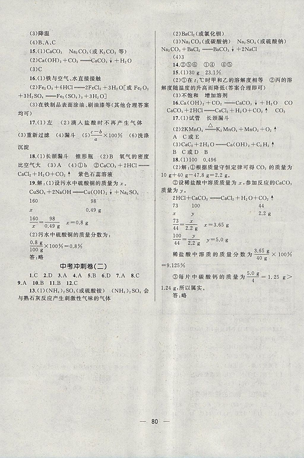 2018年湘教考苑單元測試卷九年級化學(xué)下冊人教版 第8頁