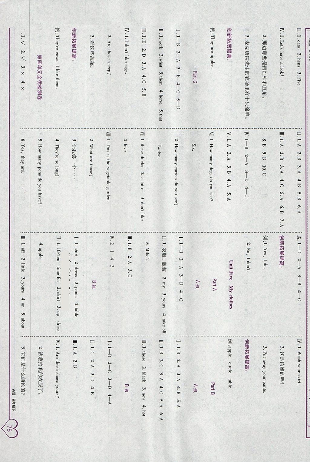 2018年全優(yōu)備考四年級(jí)英語(yǔ)下冊(cè) 第5頁(yè)