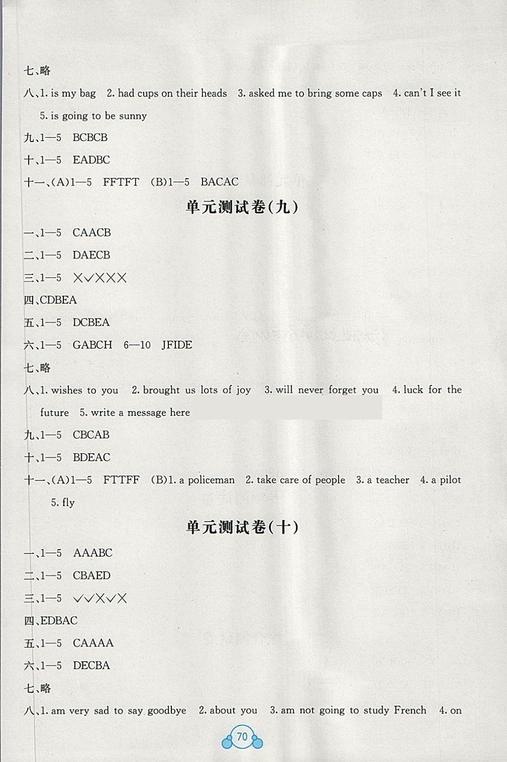 2018年自主学习能力测评单元测试六年级英语下册B版 第10页