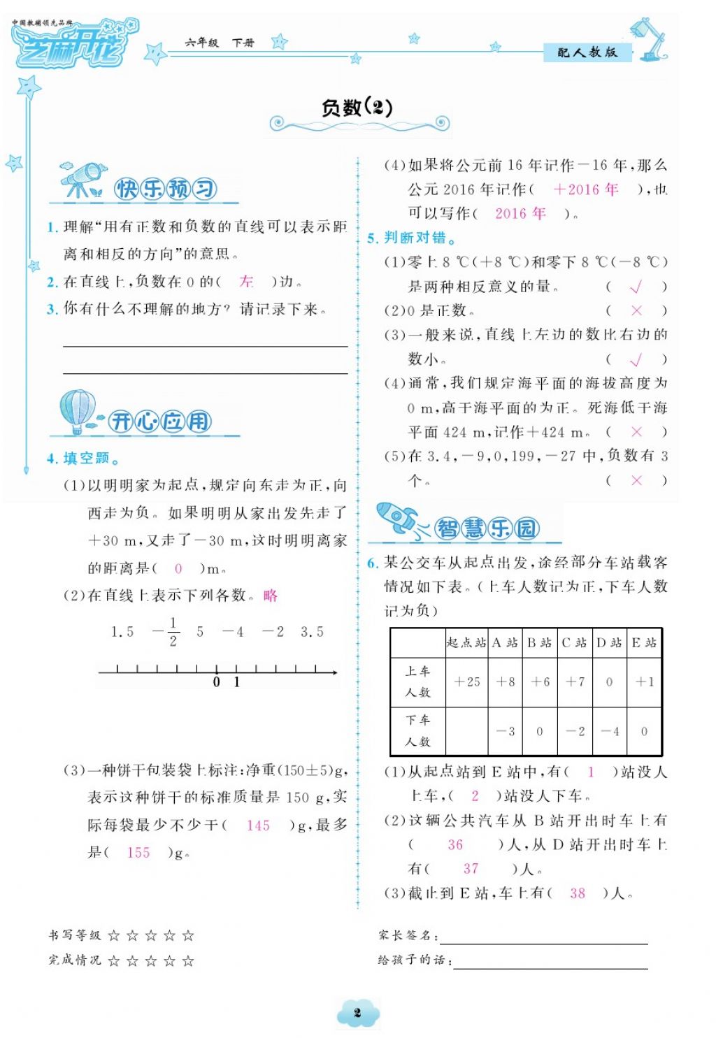 2018年領(lǐng)航新課標(biāo)練習(xí)冊六年級數(shù)學(xué)下冊人教版 第2頁