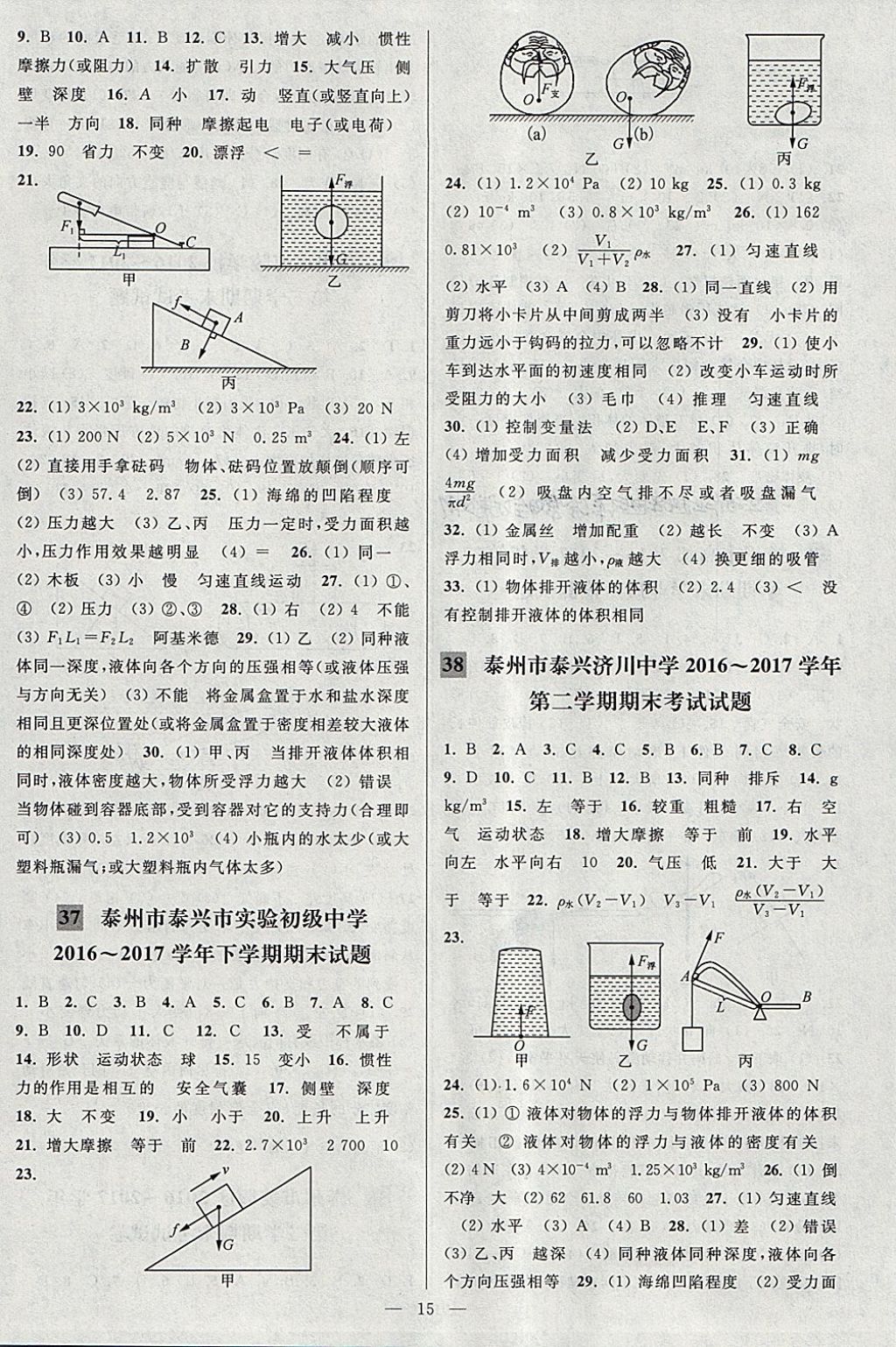 2018年亮點給力大試卷八年級物理下冊江蘇版 第15頁