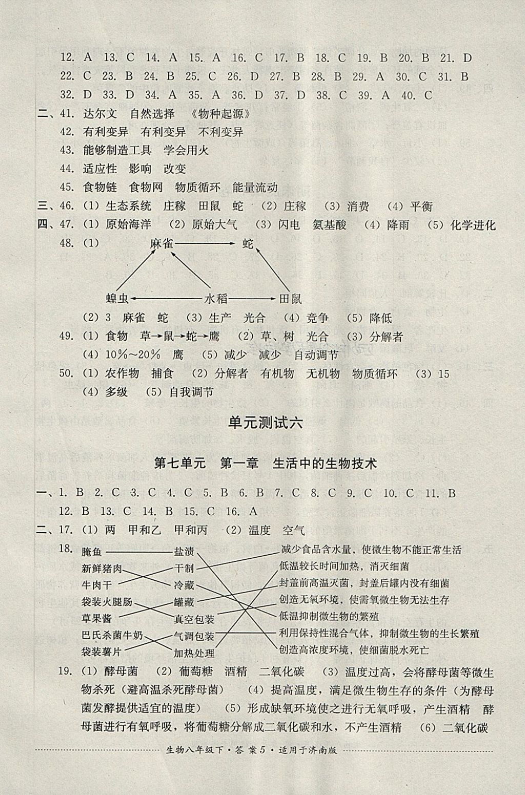 2018年單元測(cè)試八年級(jí)生物下冊(cè)濟(jì)南版四川教育出版社 第5頁(yè)