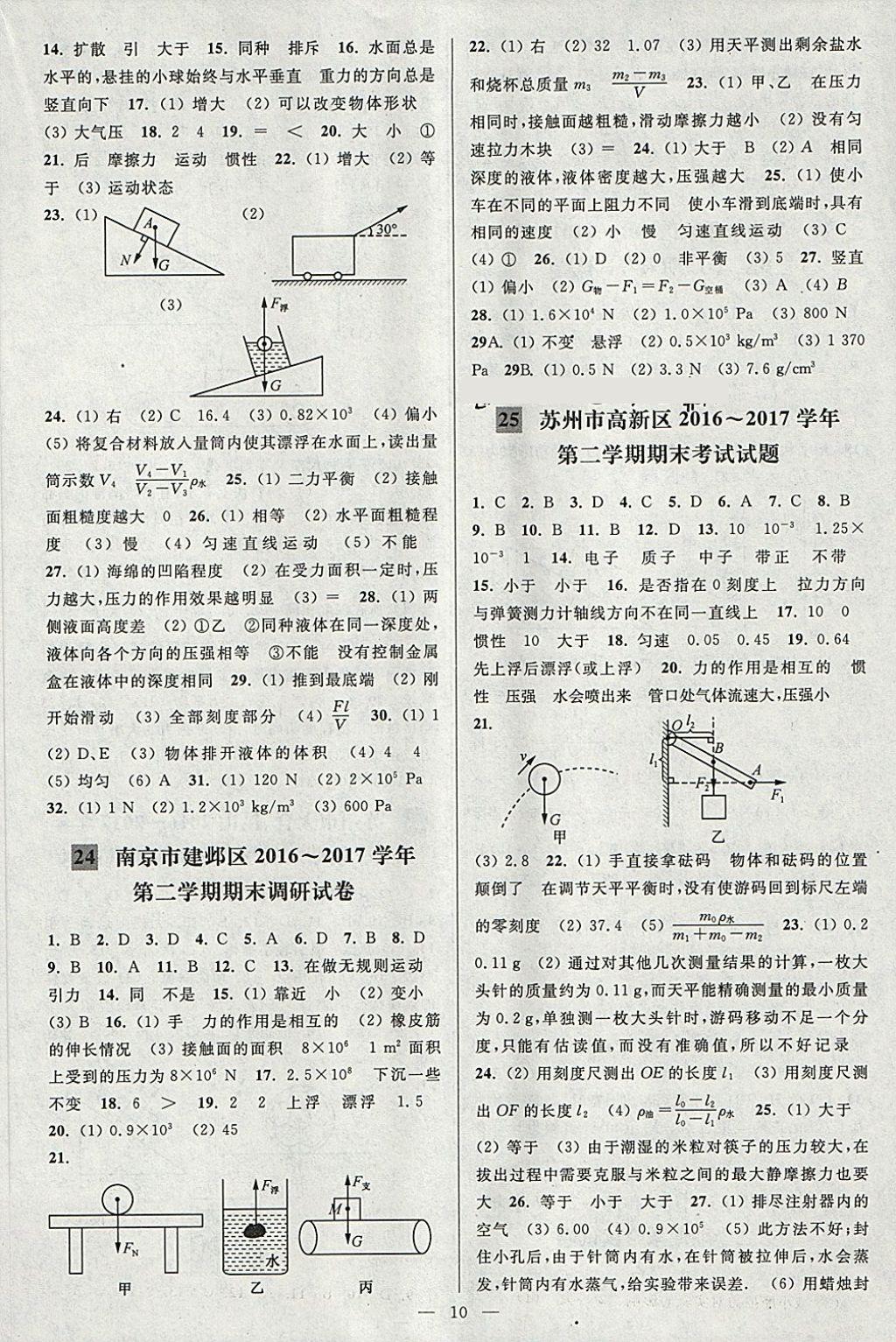 2018年亮點(diǎn)給力大試卷八年級物理下冊江蘇版 第10頁