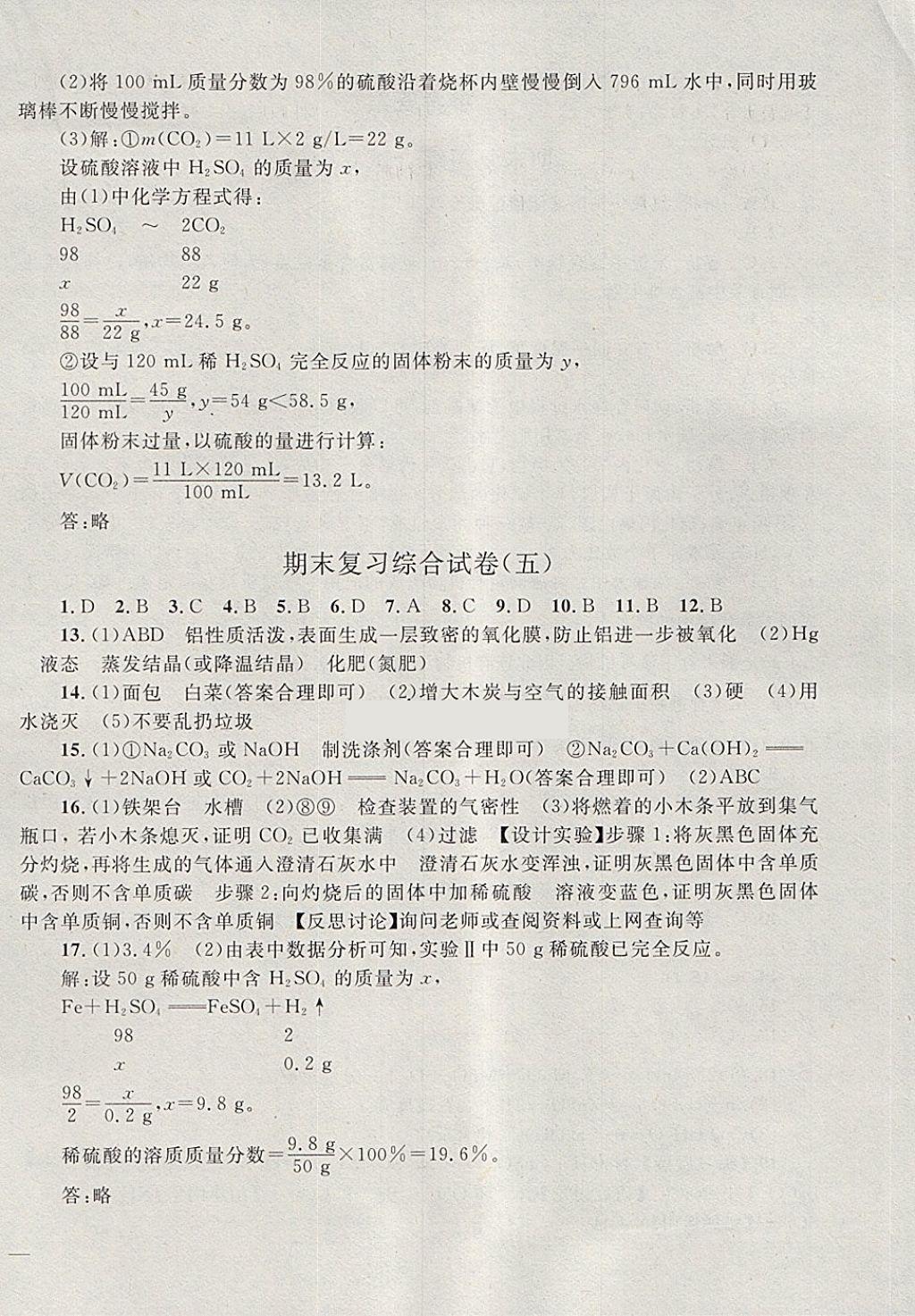 2018年同步轻松练习九年级化学下册 第23页