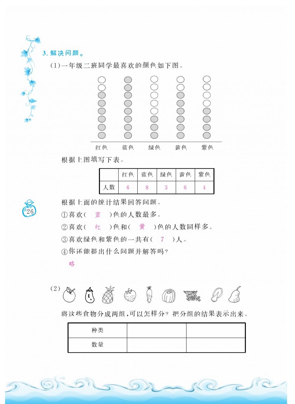 2018年芝麻開花課程新體驗一年級數(shù)學(xué)下冊人教版 第26頁