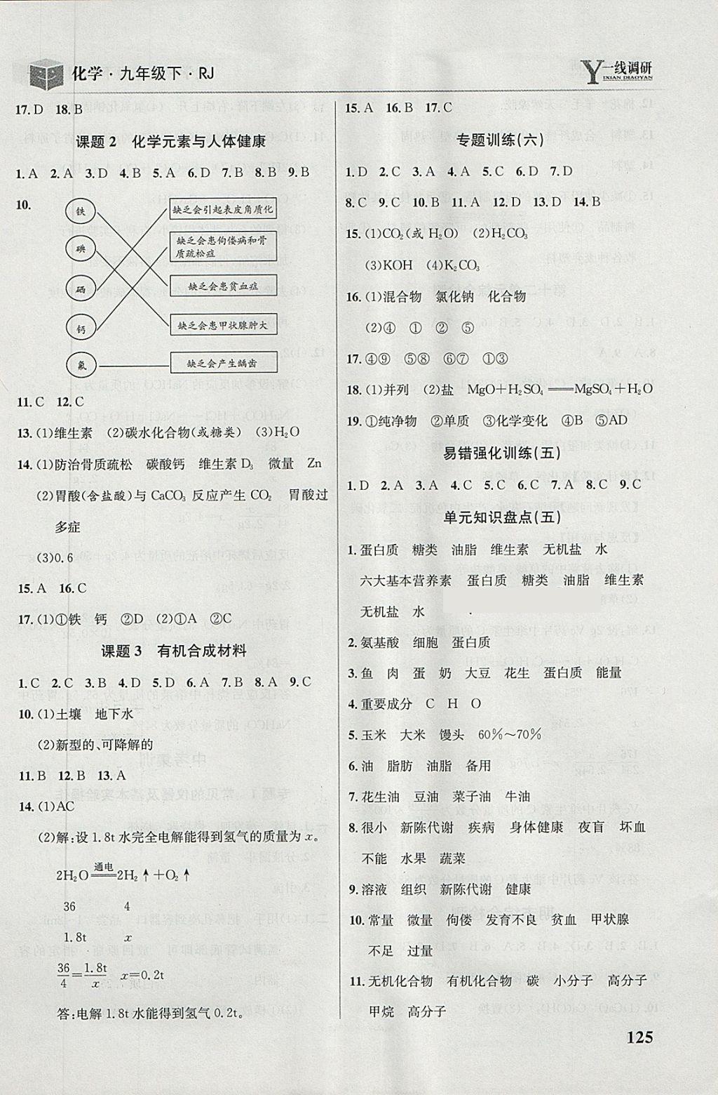 2018年一線調研學業(yè)測評九年級化學下冊人教版 第15頁