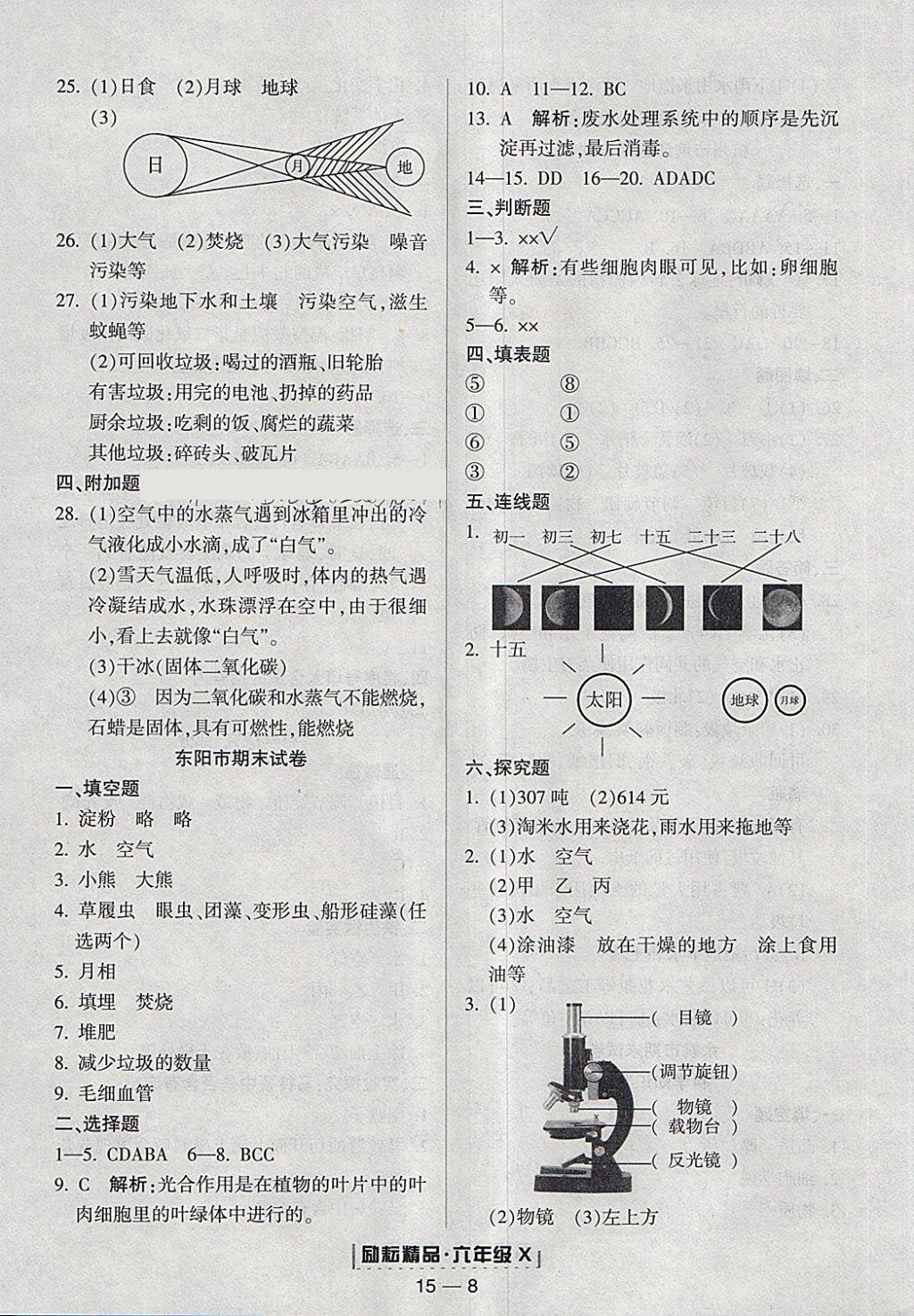 2018年勵(lì)耘書業(yè)浙江期末六年級(jí)科學(xué)下冊(cè)教科版 第8頁(yè)