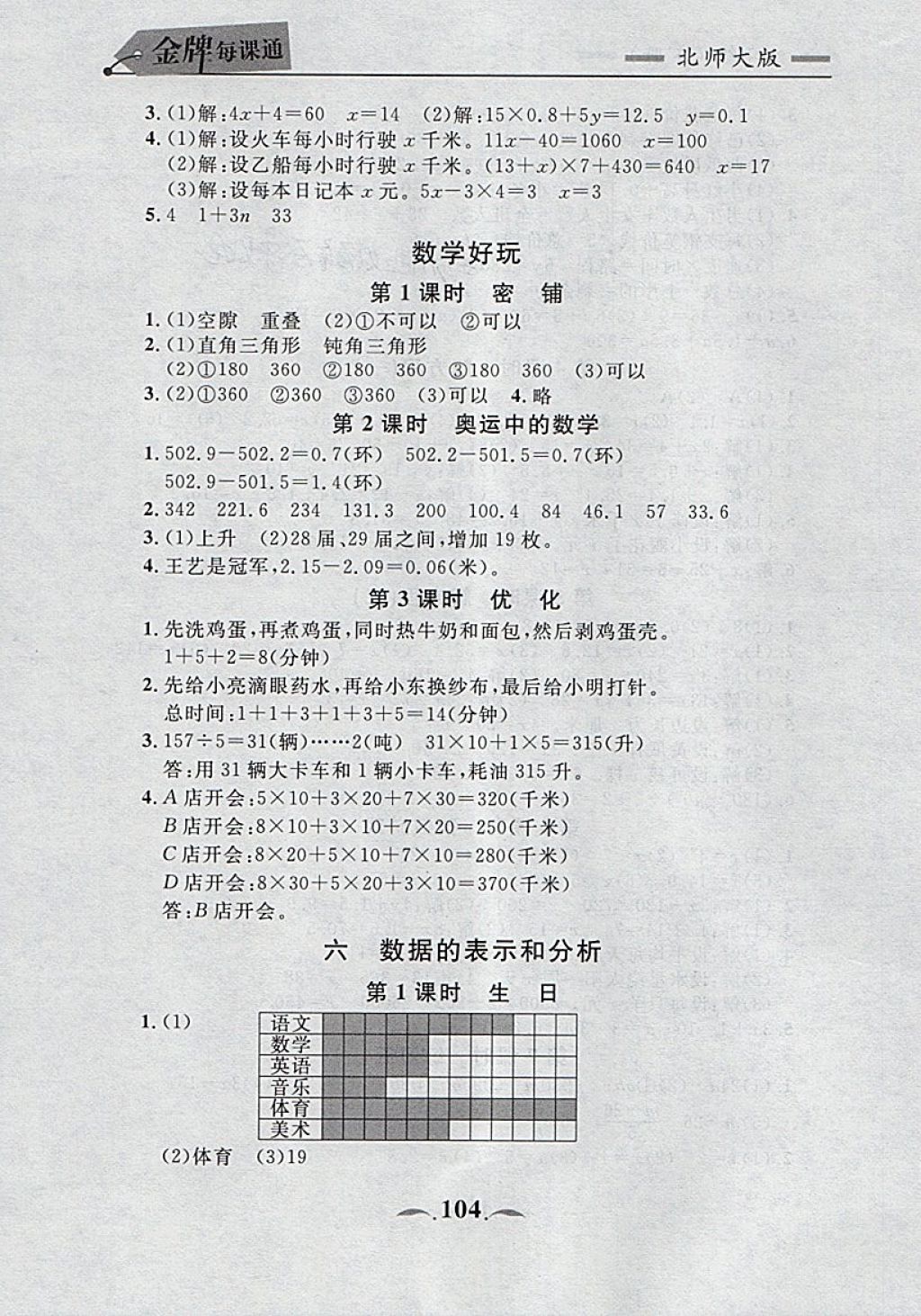 2018年點石成金金牌每課通四年級數學下冊北師大版 第26頁