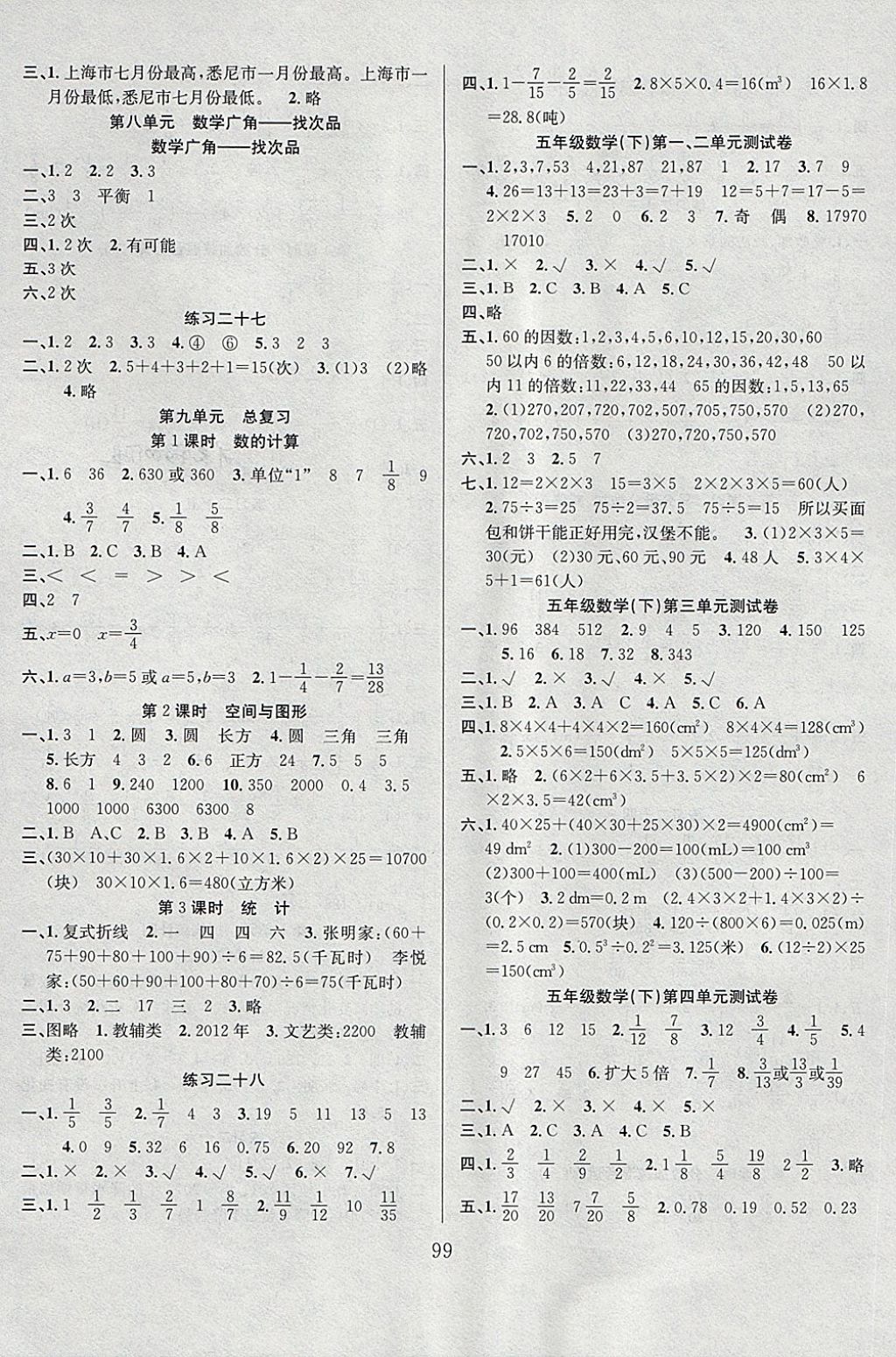 2018年陽光課堂課時作業(yè)五年級數(shù)學下冊人教版 第7頁