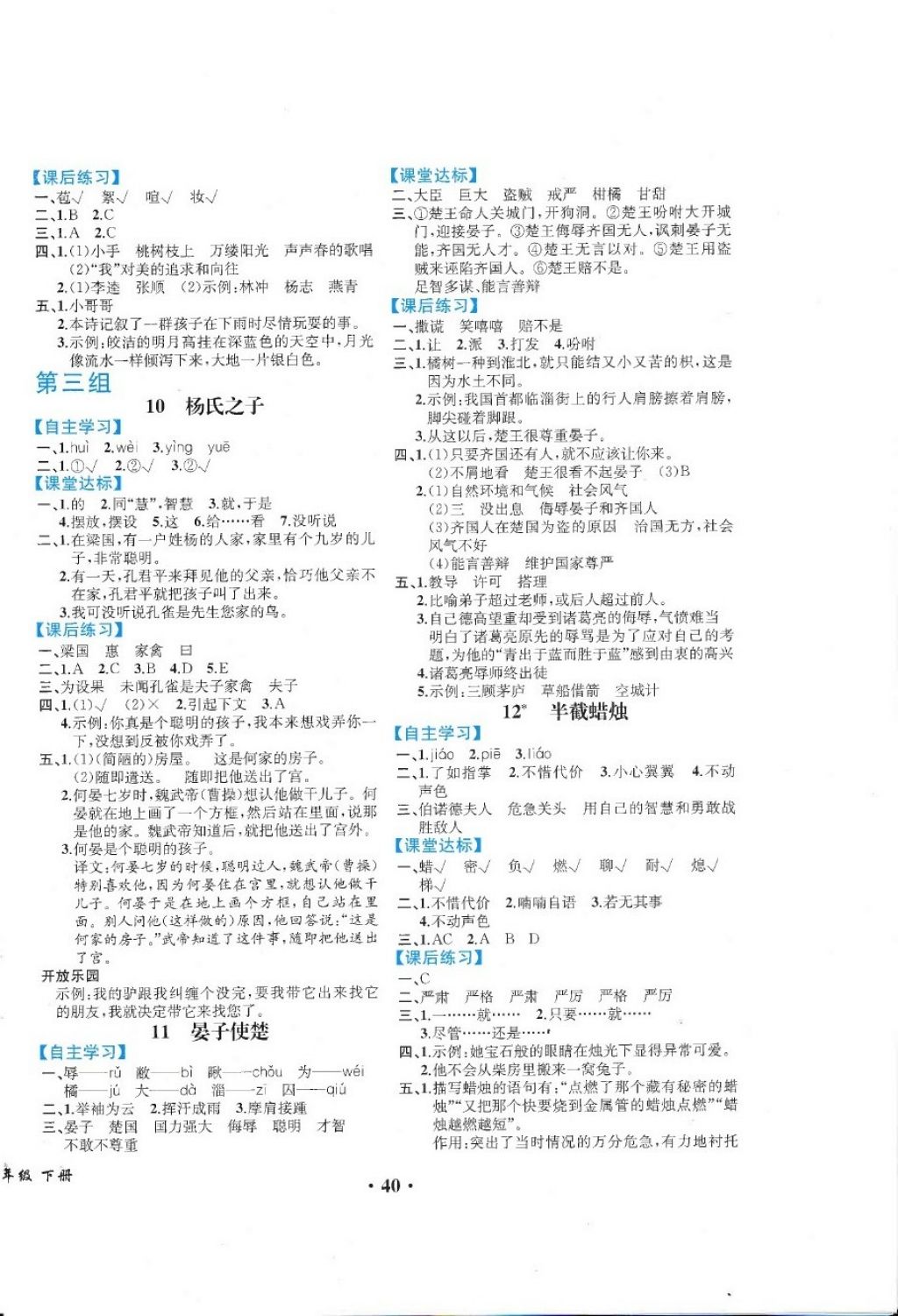 2018年勝券在握同步練習(xí)冊同步解析與測評五年級語文下冊人教版重慶專版 第4頁