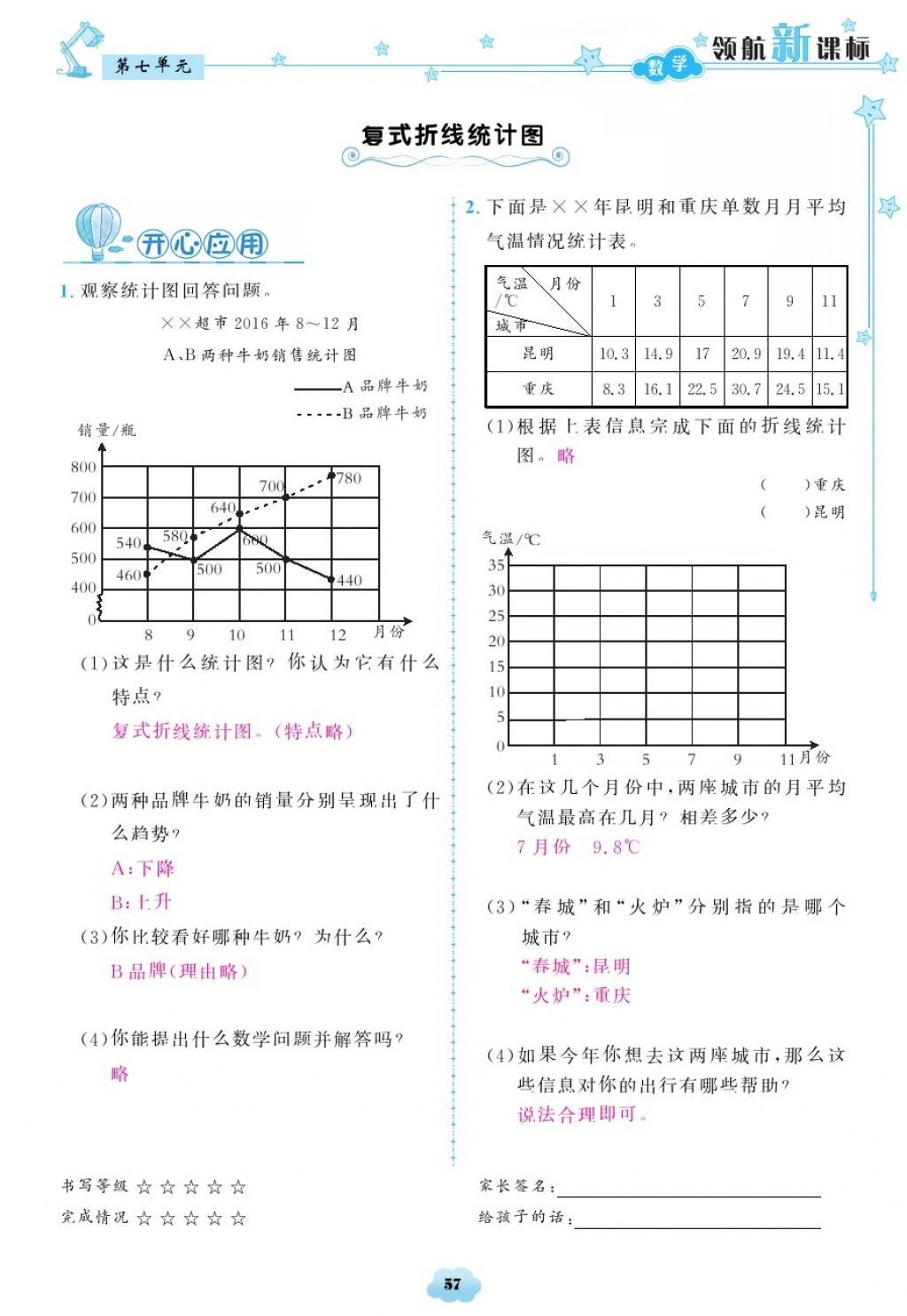 2018年領(lǐng)航新課標(biāo)練習(xí)冊(cè)五年級(jí)數(shù)學(xué)下冊(cè)人教版 第57頁