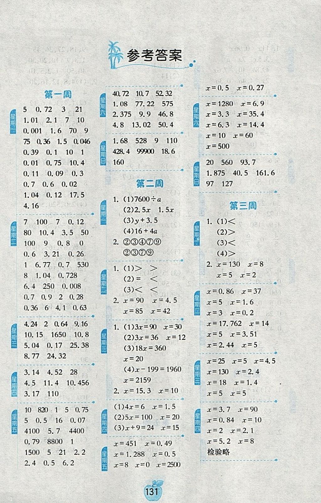 2018年小学数学计算高手五年级下册江苏版 第1页