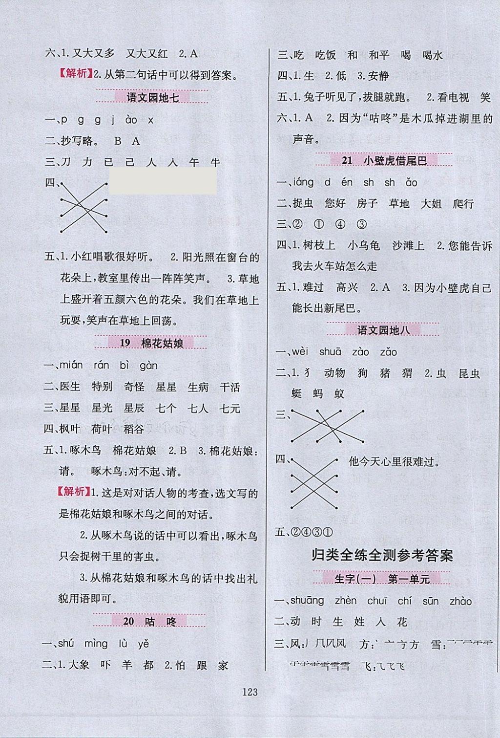 2018年小學(xué)教材全練一年級語文下冊人教版 第7頁