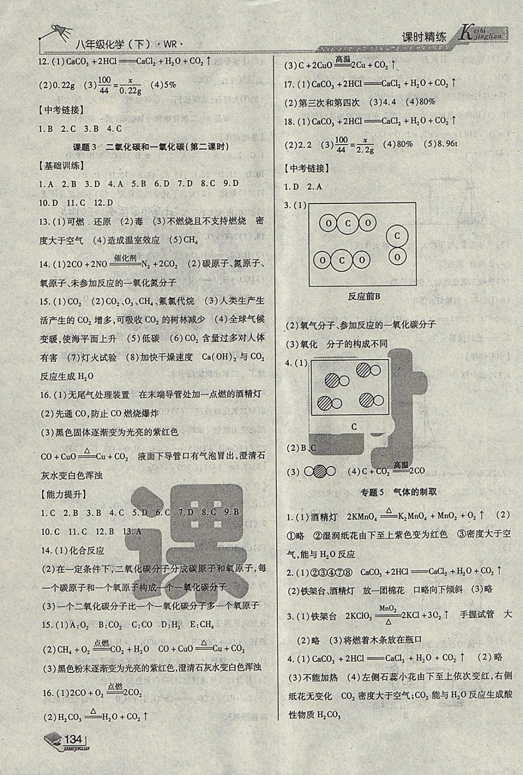 2018年課時(shí)精練八年級(jí)化學(xué)下冊(cè)WR長(zhǎng)春出版社 第8頁(yè)