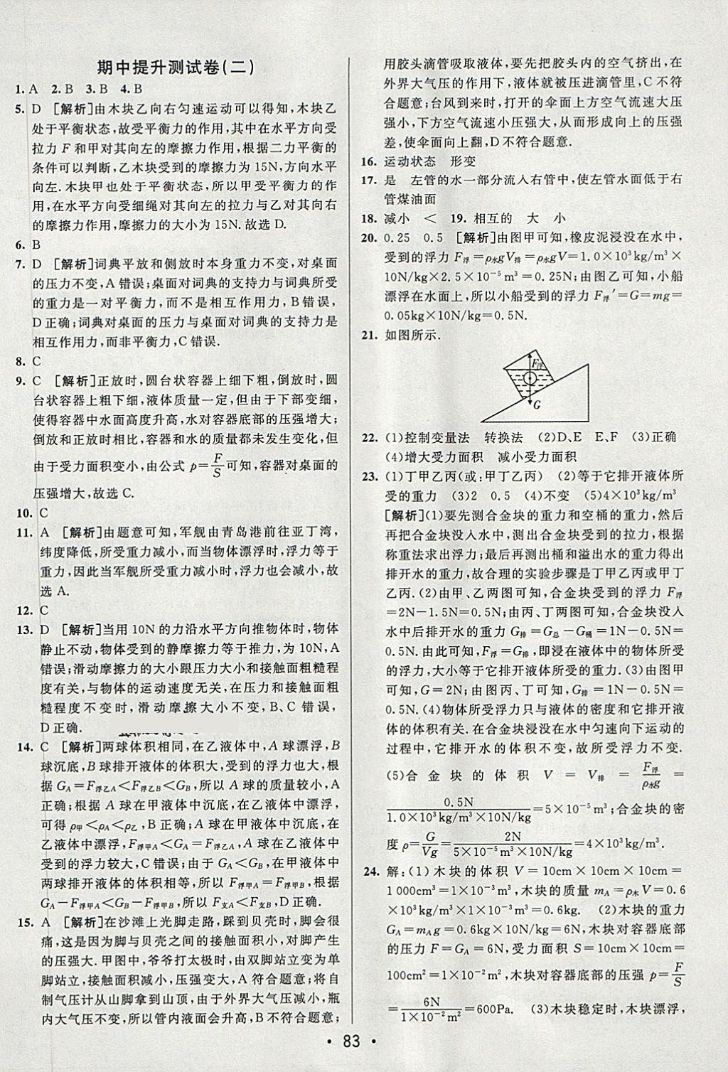 2018年期末考向標(biāo)海淀新編跟蹤突破測試卷八年級物理下冊魯科版 第7頁