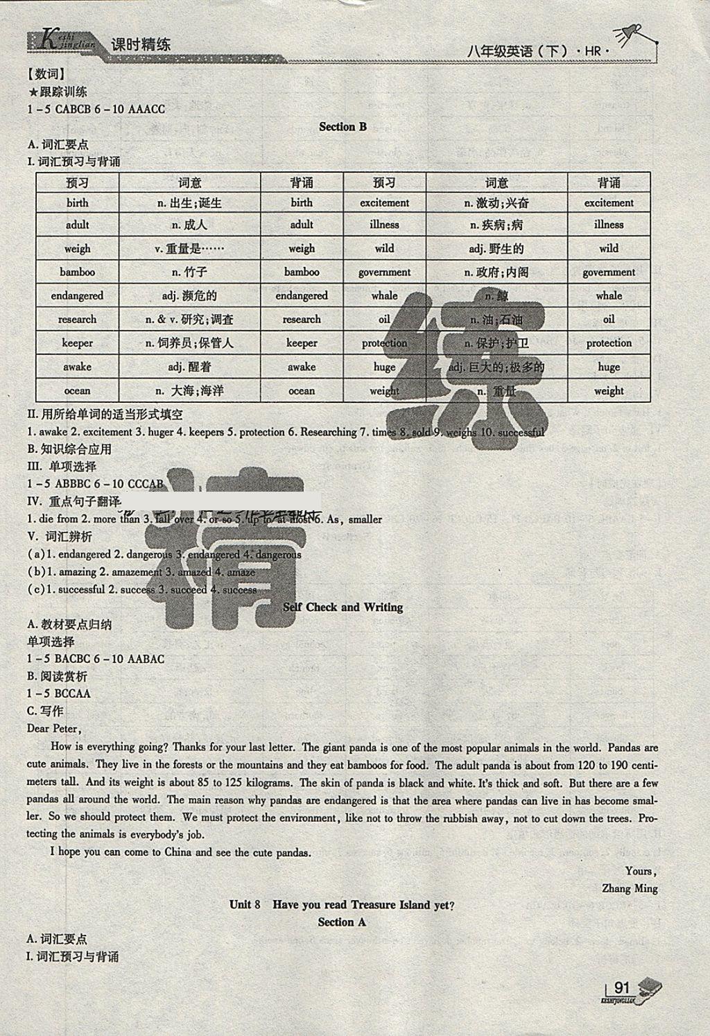 2018年課時(shí)精練八年級(jí)英語(yǔ)下冊(cè)HR長(zhǎng)春出版社 第11頁(yè)