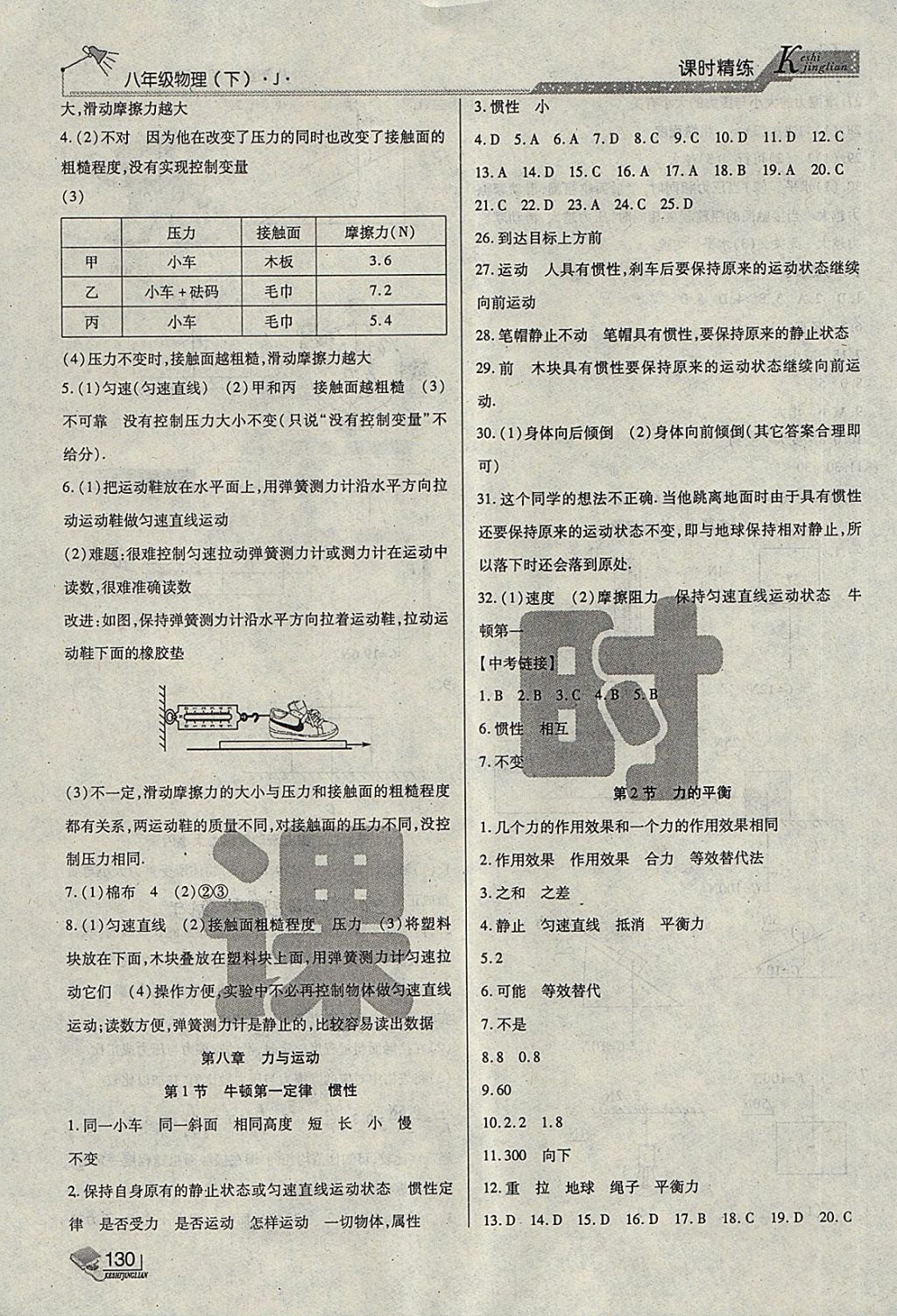 2018年課時(shí)精練八年級(jí)物理下冊(cè)J長(zhǎng)春出版社 第4頁(yè)