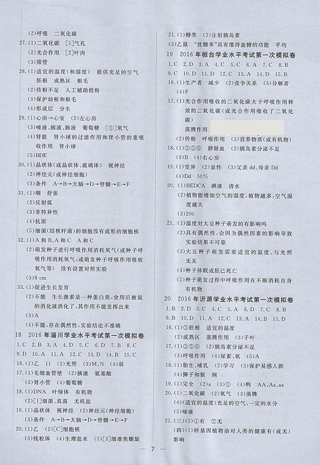 2018年中考321生物 第7頁