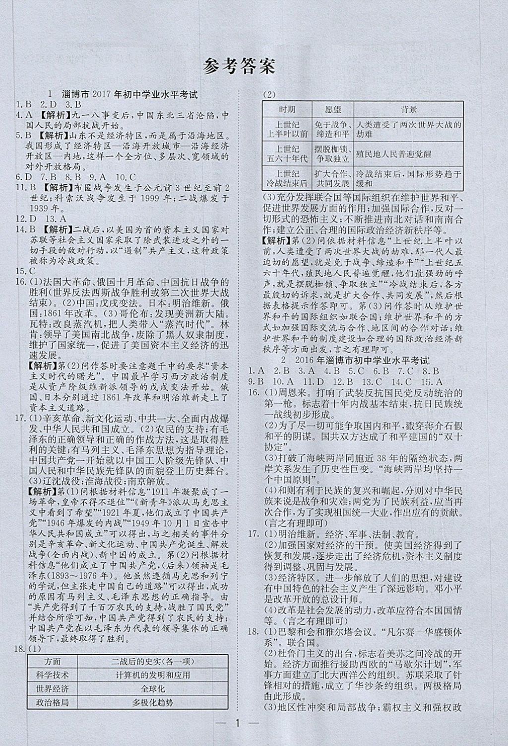 2018年中考321歷史 第1頁