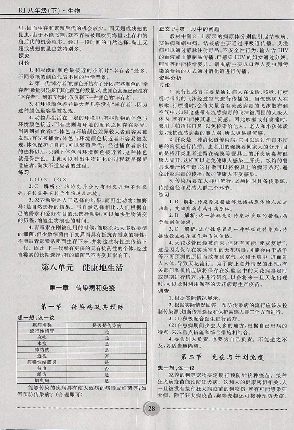 2018年奪冠百分百初中精講精練八年級(jí)生物下冊(cè)人教版 第28頁(yè)