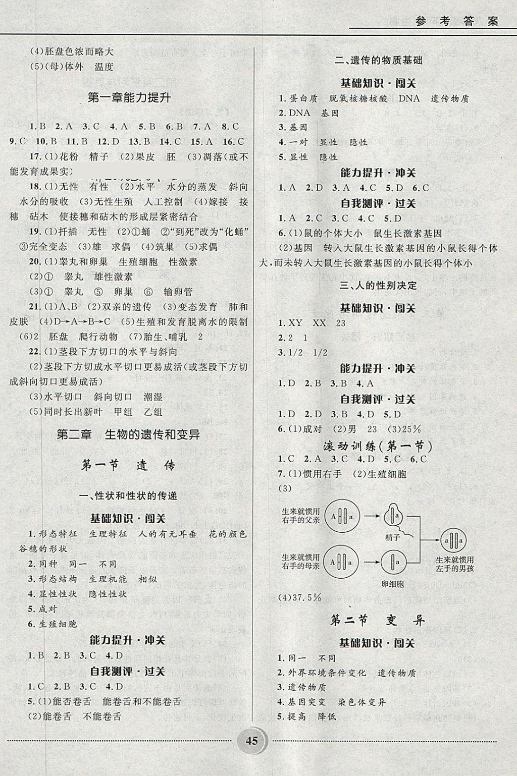 2018年夺冠百分百初中精讲精练八年级生物下册冀少版 第3页