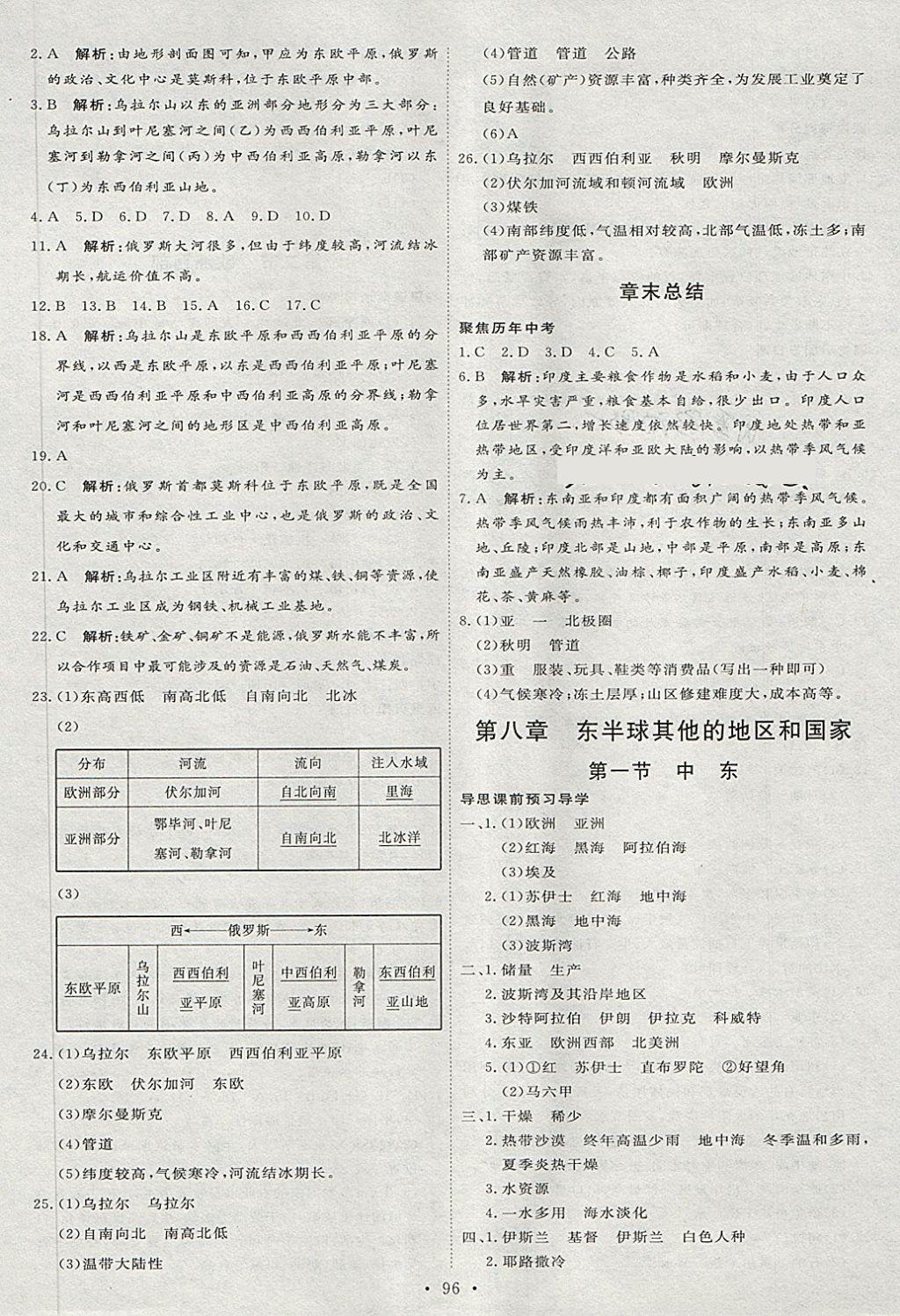 2018年优加学案课时通六年级地理下册O 第6页