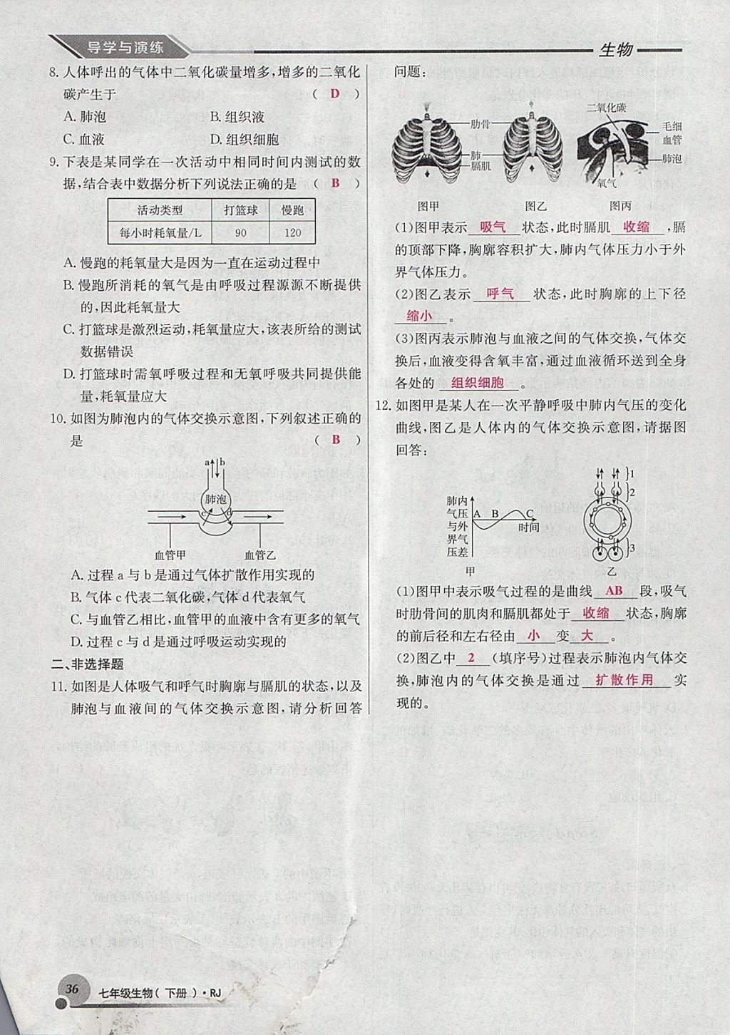 2018年導(dǎo)學(xué)與演練七年級生物下冊人教版貴陽專版 第64頁