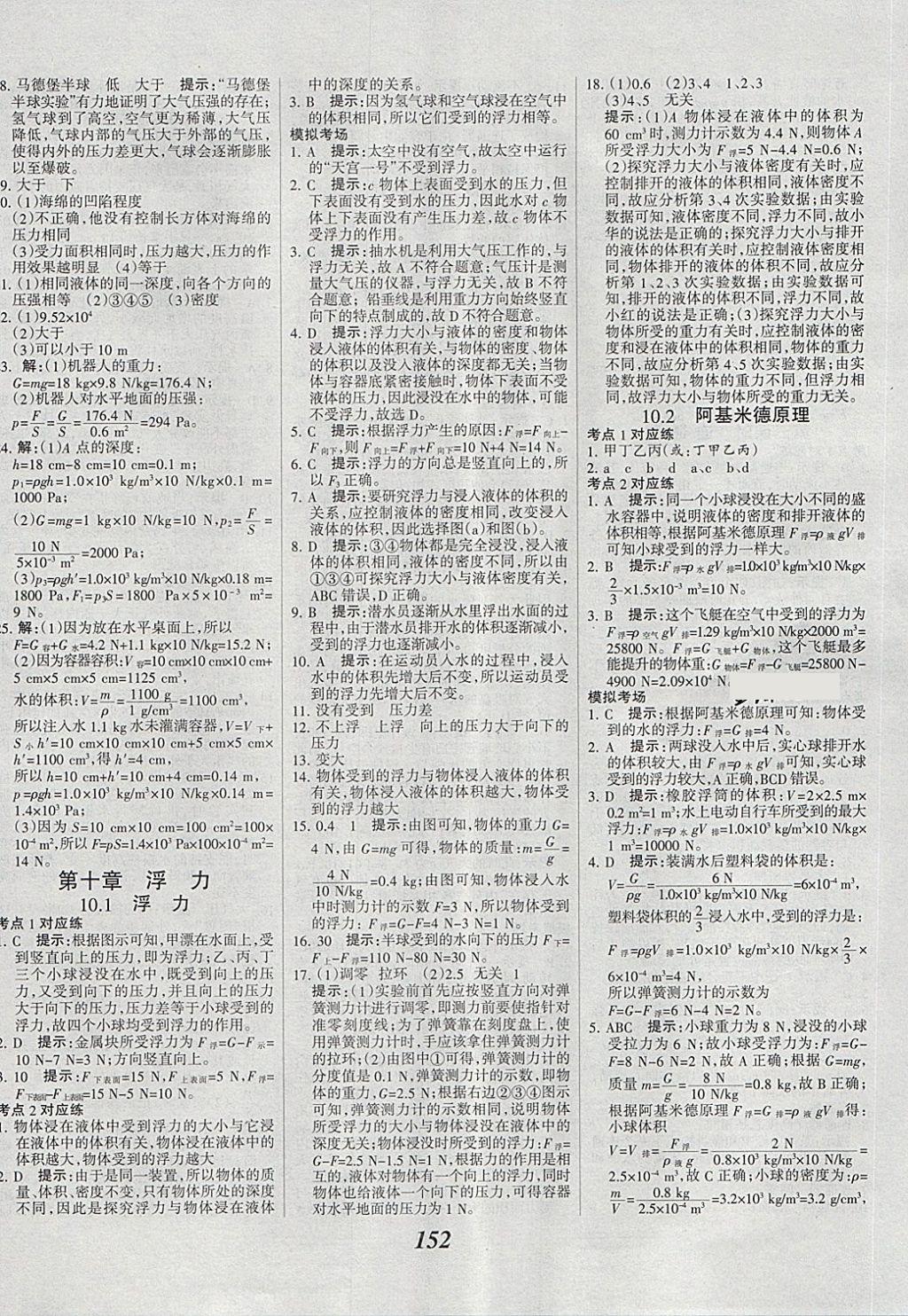 2018年全優(yōu)課堂考點集訓(xùn)與滿分備考八年級物理下冊 第12頁