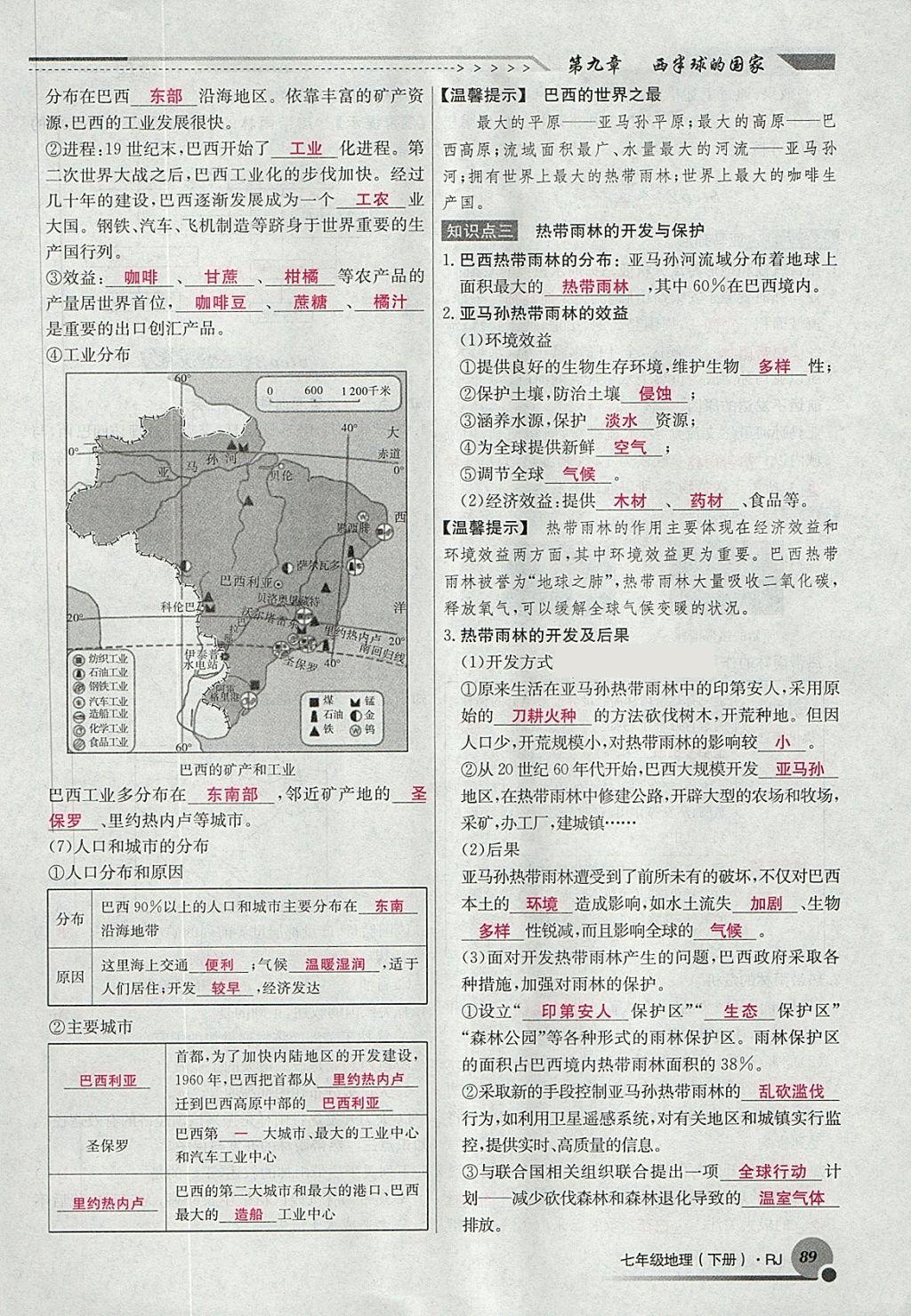 2018年導學與演練七年級地理下冊人教版貴陽專版 第93頁