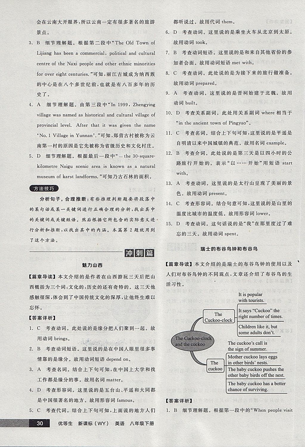 2018年全品优等生完形填空加阅读理解八年级英语下册外研版 第30页