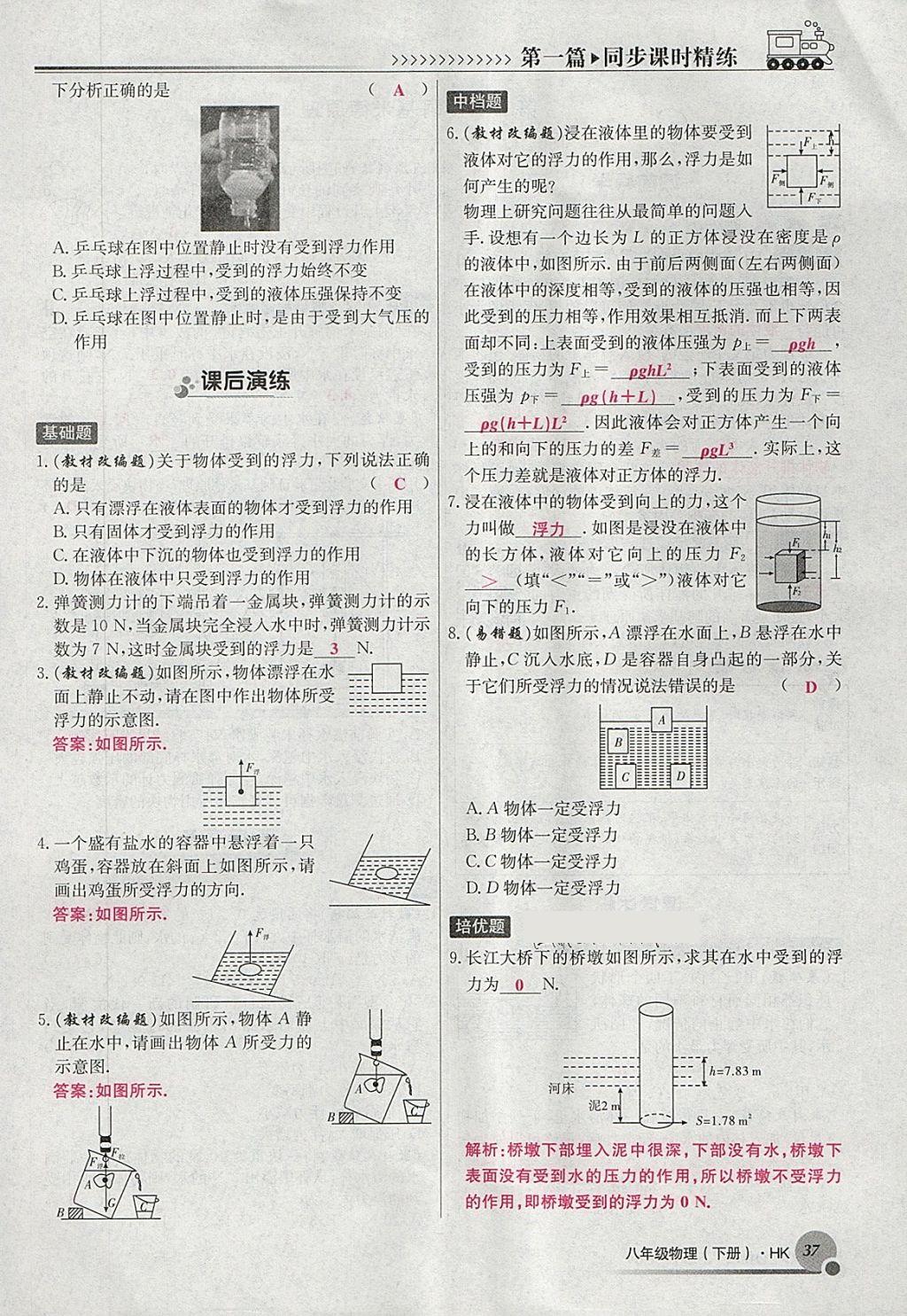 2018年導(dǎo)學(xué)與演練八年級(jí)物理下冊(cè)滬科版貴陽(yáng)專版 第71頁(yè)