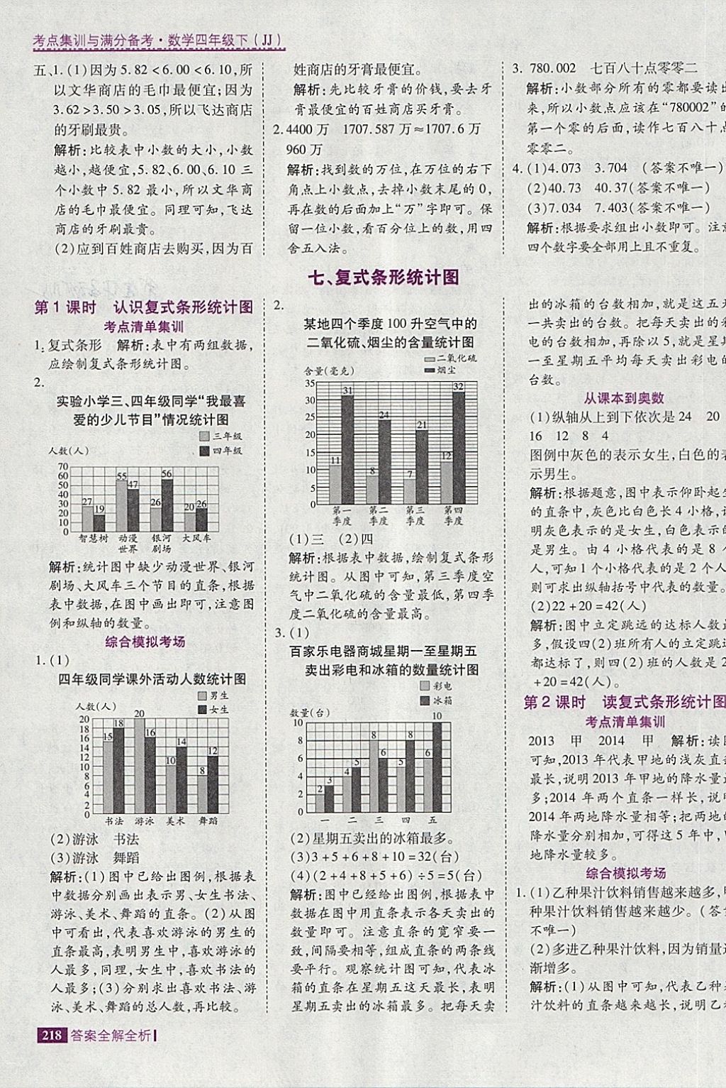 2018年考點(diǎn)集訓(xùn)與滿分備考四年級(jí)數(shù)學(xué)下冊(cè)冀教版 第42頁(yè)