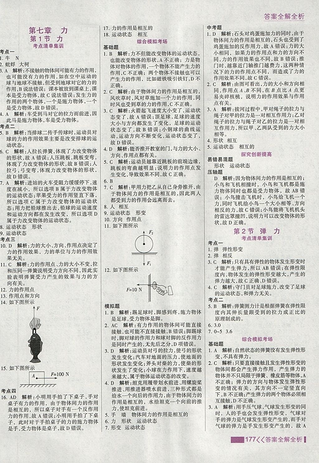 2018年考点集训与满分备考八年级物理下册 第1页