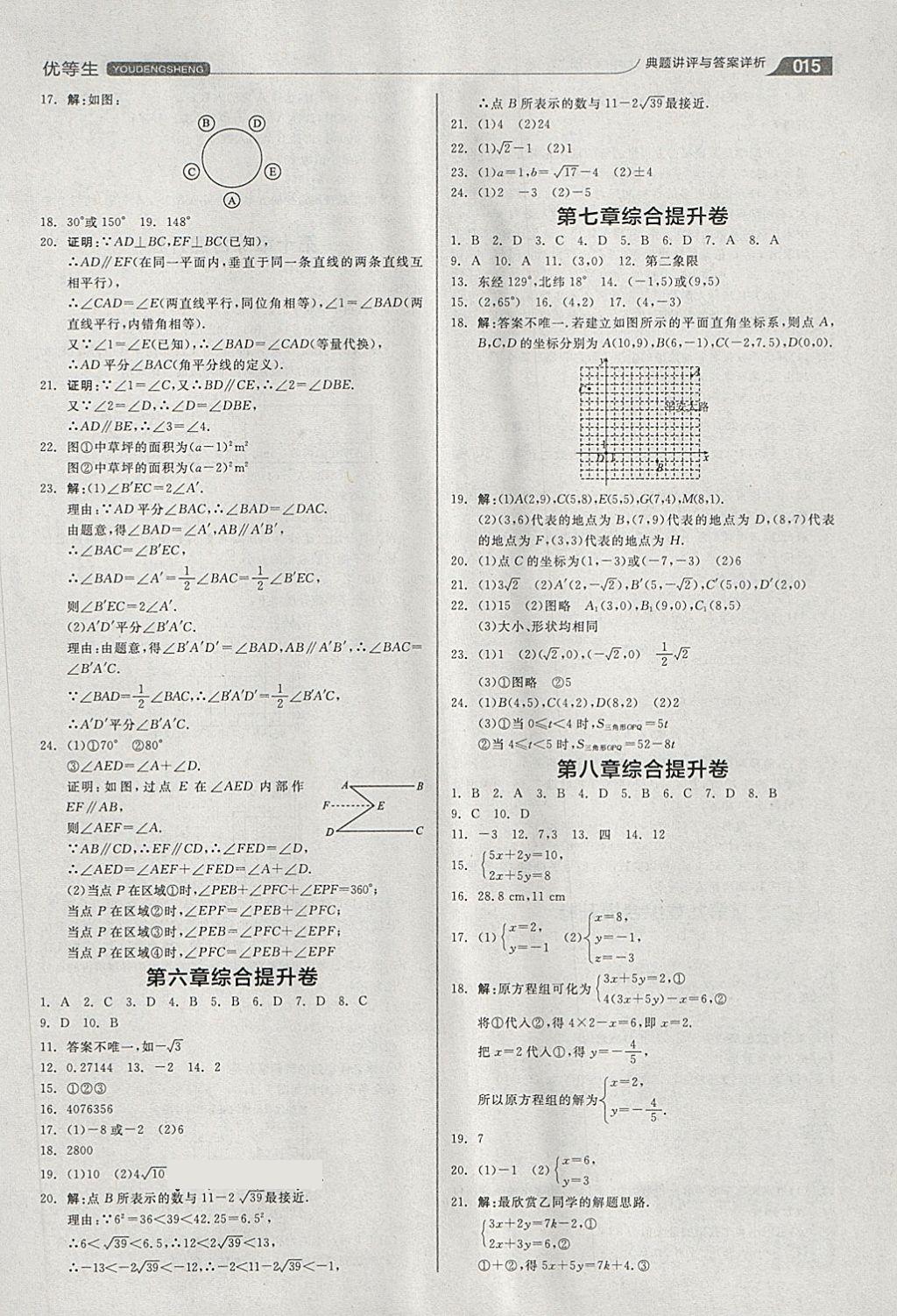 2018年全品優(yōu)等生同步作業(yè)加思維特訓七年級數學下冊人教版 第15頁