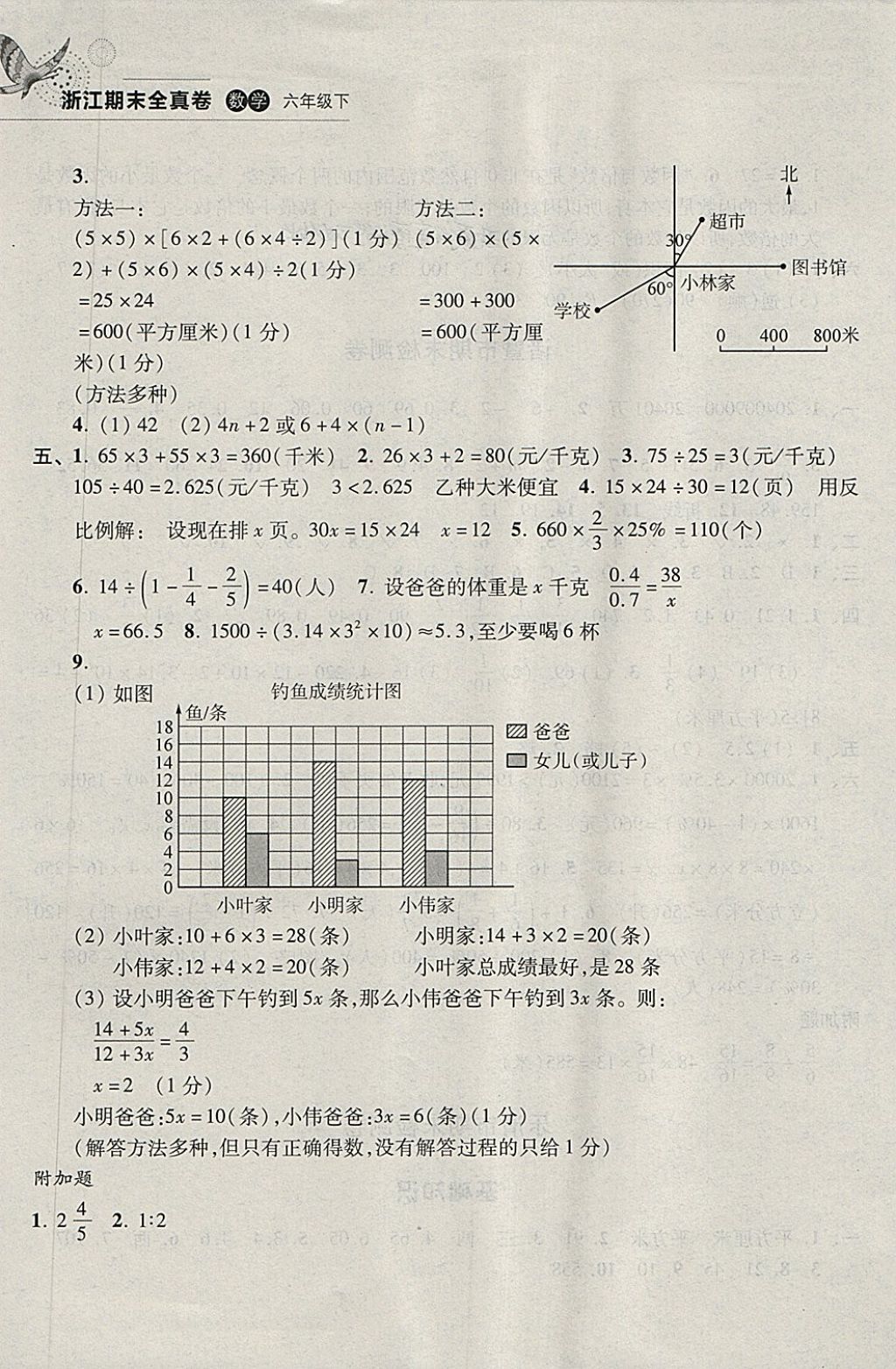 2018年浙江期末全真卷六年級(jí)數(shù)學(xué)下冊(cè) 第9頁