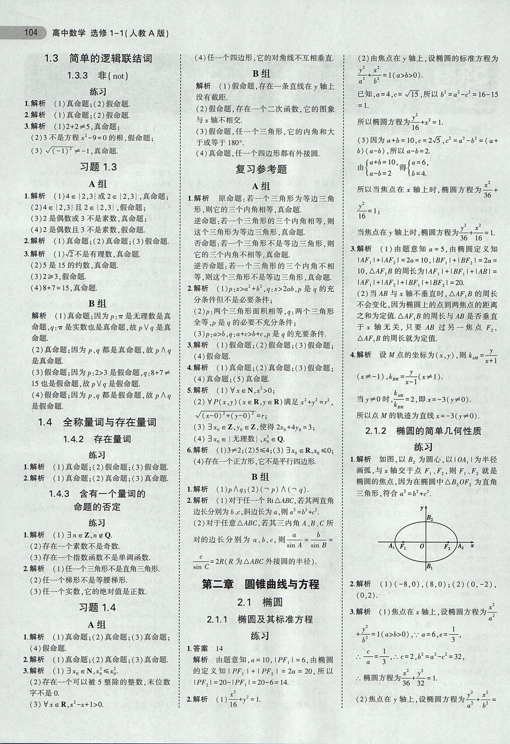 2018年課本人教A版高中數(shù)學(xué)選修1-1 第2頁(yè)