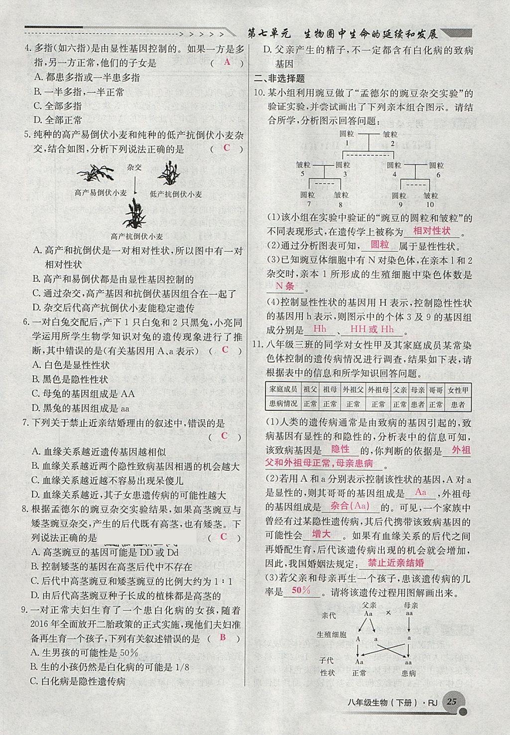 2018年導(dǎo)學(xué)與演練八年級(jí)生物下冊(cè)人教版貴陽(yáng)專版 第49頁(yè)