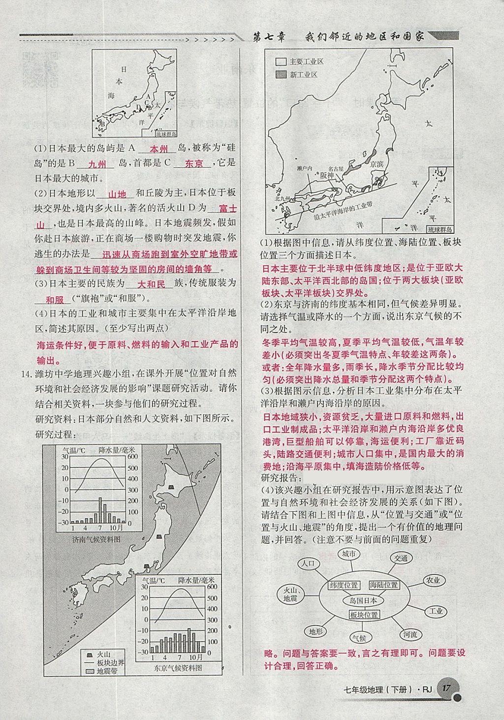 2018年導(dǎo)學(xué)與演練七年級地理下冊人教版貴陽專版 第54頁