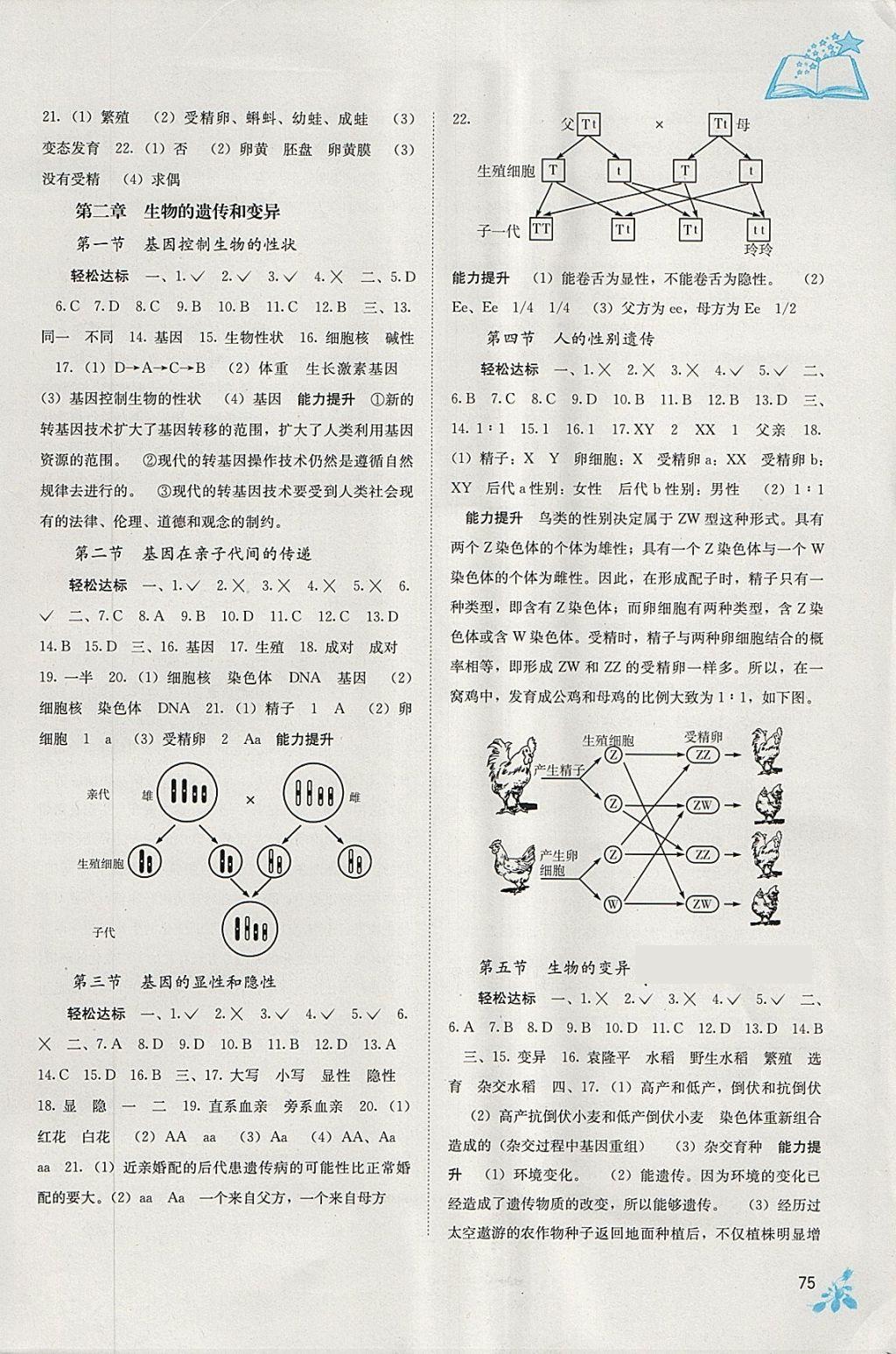 2018年自主学习能力测评八年级生物下册人教版 第2页