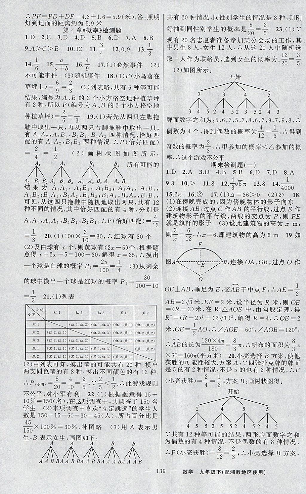 2018年黄冈金牌之路练闯考九年级数学下册湘教版 第19页