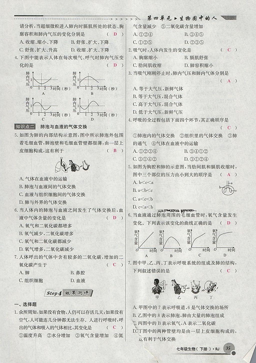 2018年導(dǎo)學(xué)與演練七年級(jí)生物下冊(cè)人教版貴陽(yáng)專版 第63頁(yè)