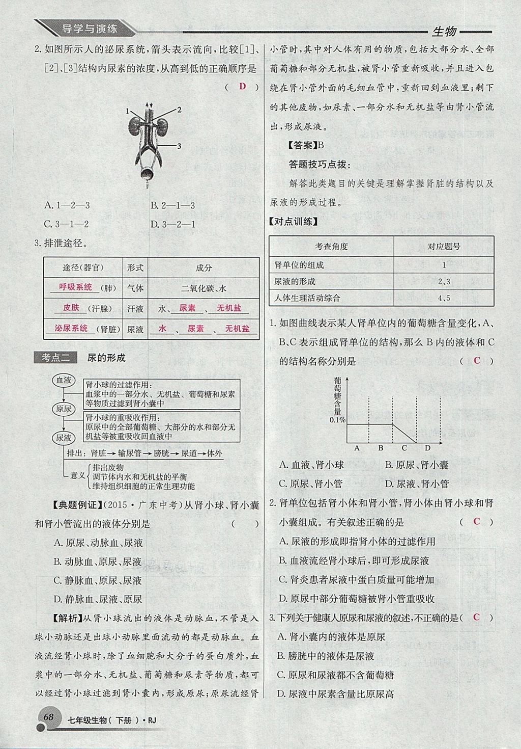 2018年導學與演練七年級生物下冊人教版貴陽專版 第92頁