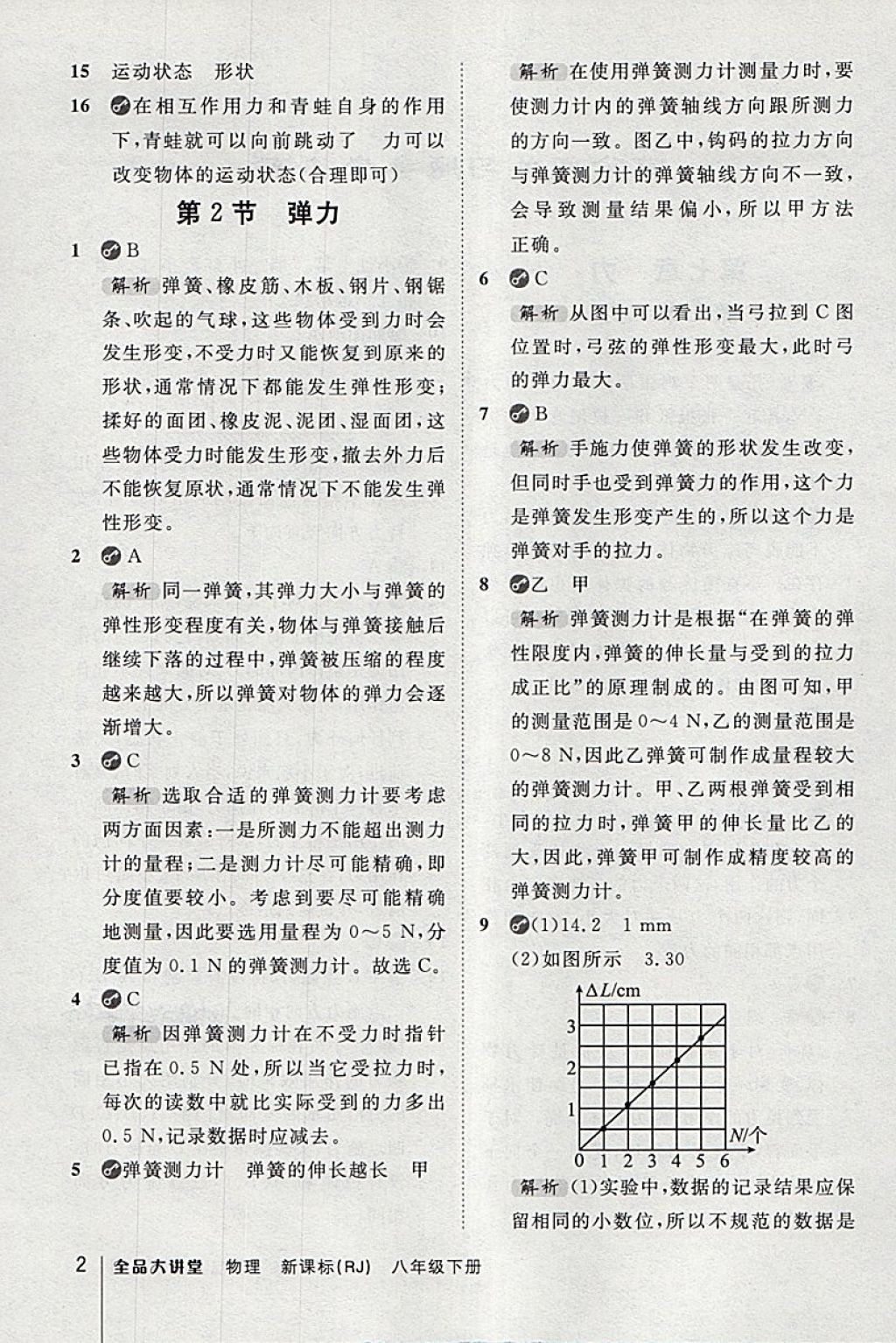 2018年全品大講堂初中物理八年級下冊人教版 第2頁